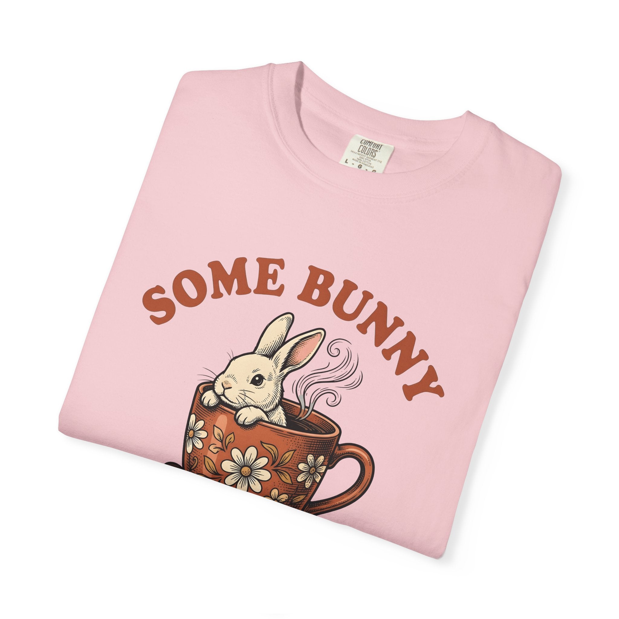Hare Coffee Cup Shirt Easter Mocha Gift Women Farmhouse Tee Coffee Mug T-Shirt Spring Fan Rustic Tshirt Cappuccino Graphic Doodle Blossom