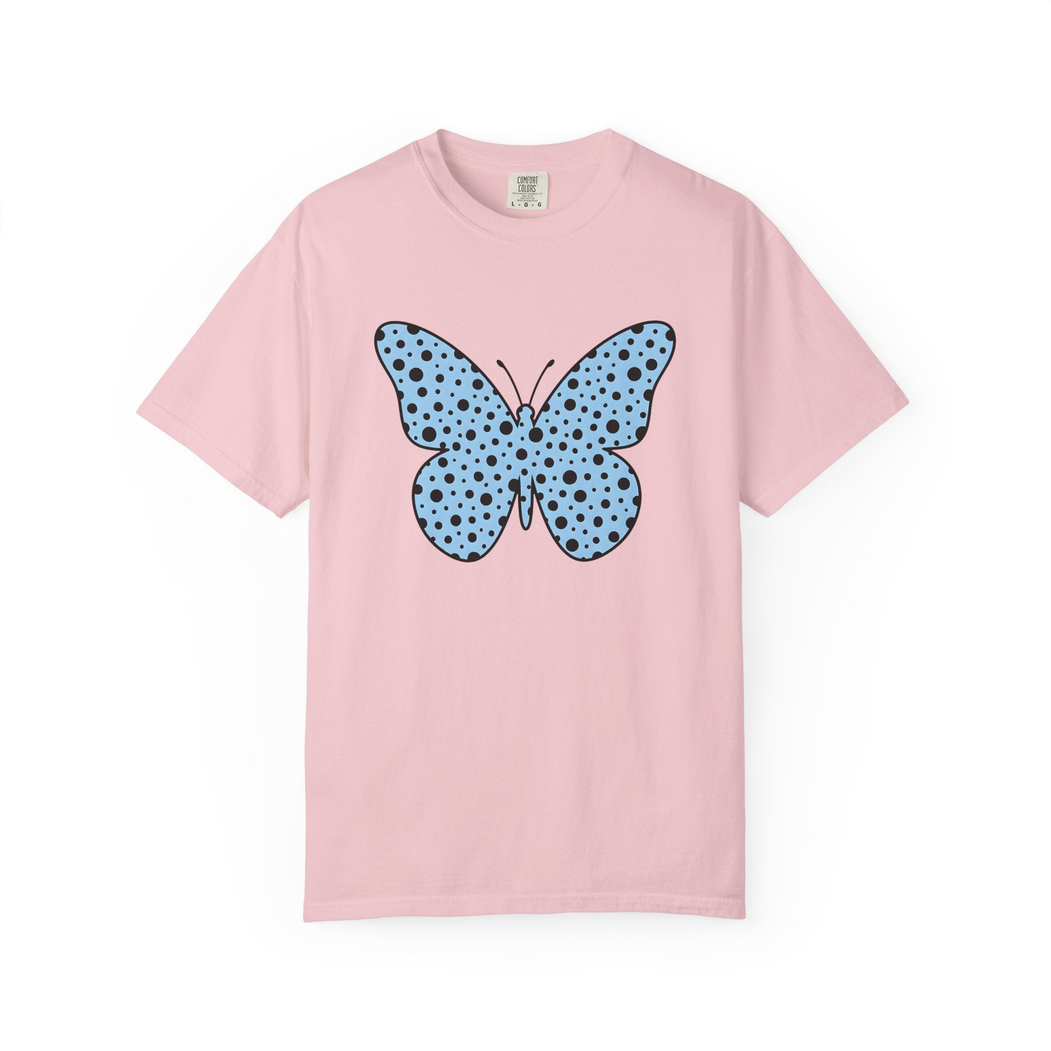 Butterfly Shirt Easter Flowers Gift Women Simple Tee Butterfly T-Shirt Easter Fan Minimalist Tshirt Floral Graphic Contemporary Dots Tshirt