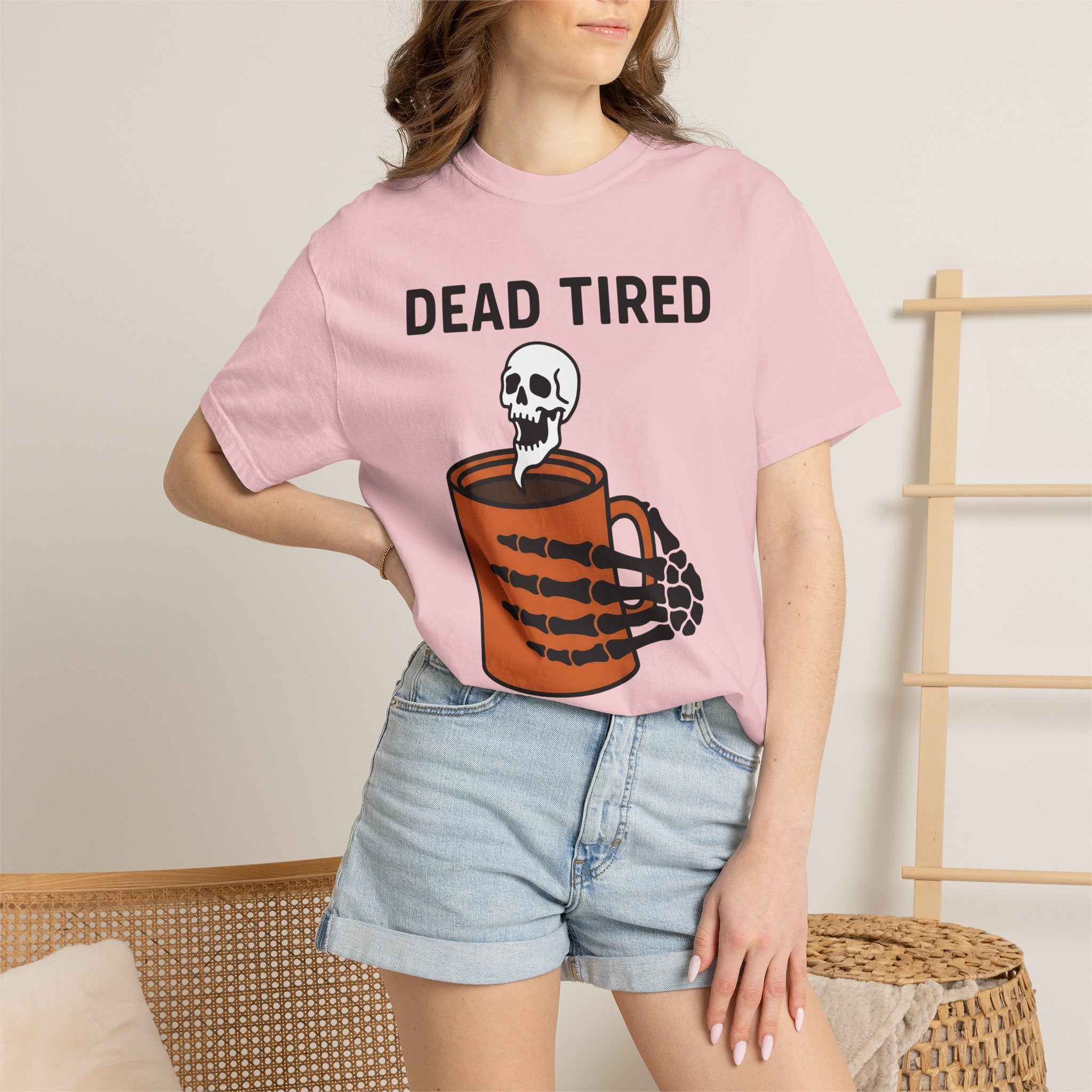 Skeleton Coffee Cup Shirt Coffee Party Gift Women Animated Tee Coffee Mug T-Shirt Coffee Fan Cartoon Tshirt Party Graphic Strong Skull Face