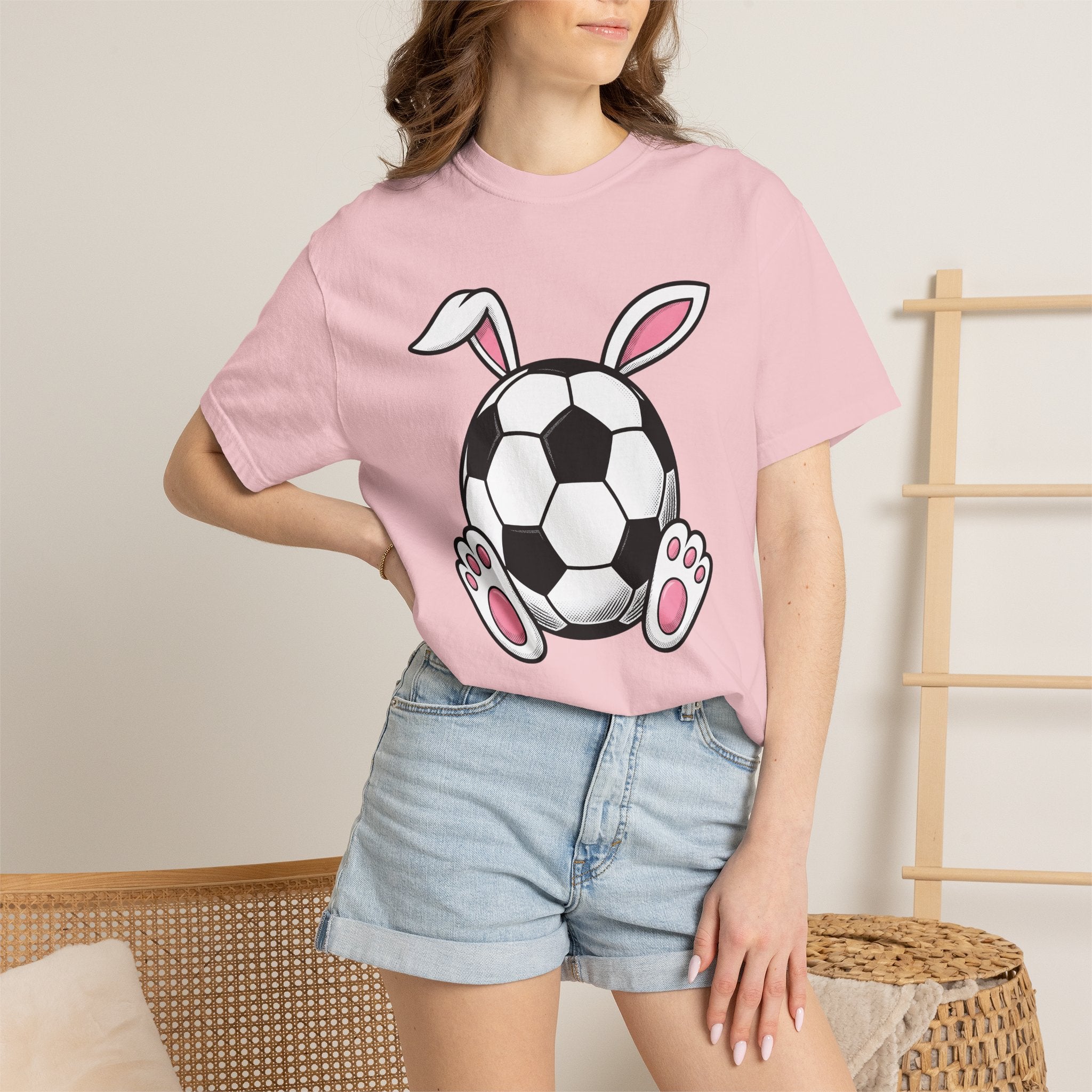 Soccer Ball Hare Shirt Easter Exercise Gift Women Animated Tee Football T-Shirt Easter Fan Cartoon Tshirt Fitness Graphic Old School Hare