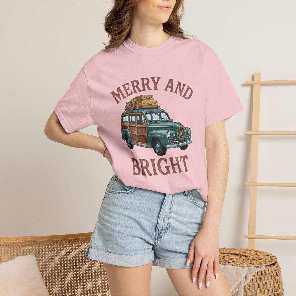 Antique Vehicle Shirt Christmas Winter Gift Women Line Art Tee Vintage Car T-Shirt Xmas Fan Classic Car Tshirt Frosty Graphic Traditional
