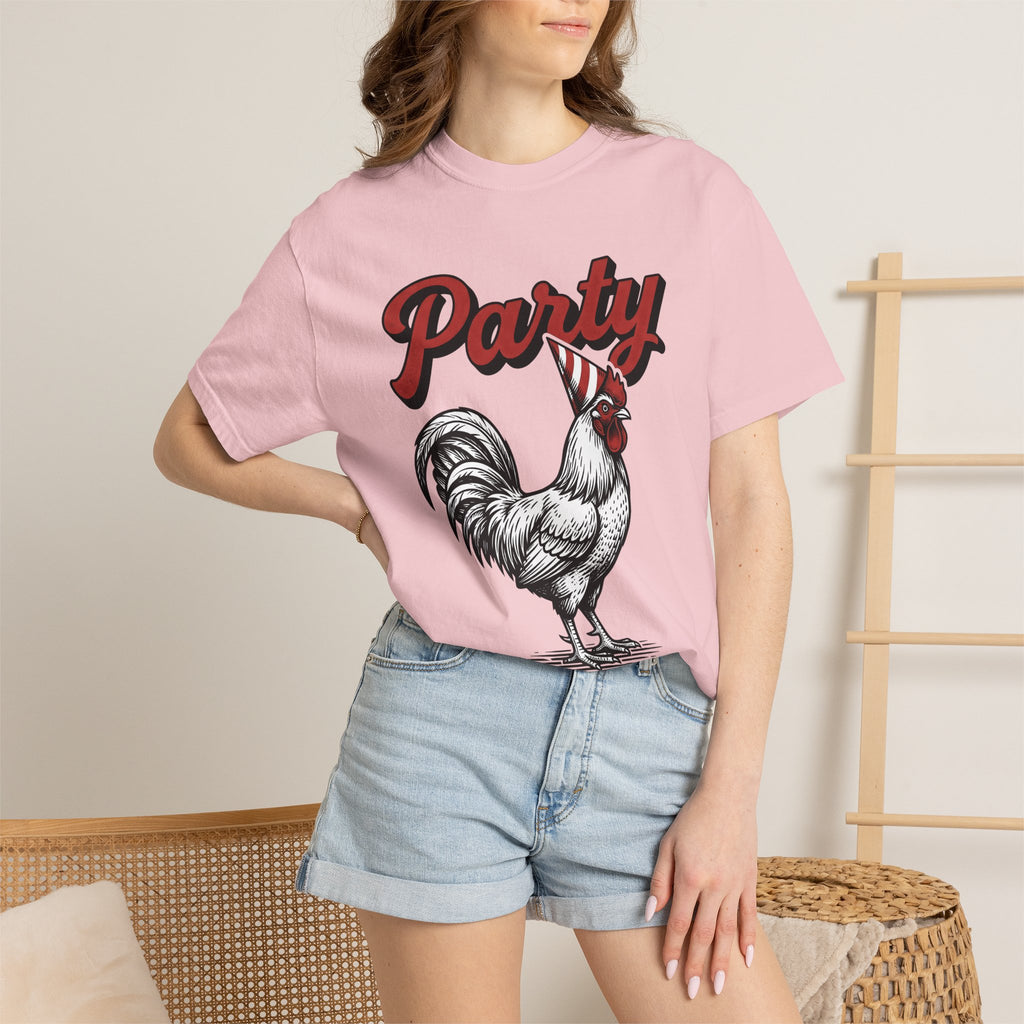 Cock Party Hat Shirt Funny Creatures Gift Women Aged Tee Rooster T-Shirt Humor Fan Vintage Tshirt Beast Graphic Traditional Sprinkles Tshirt