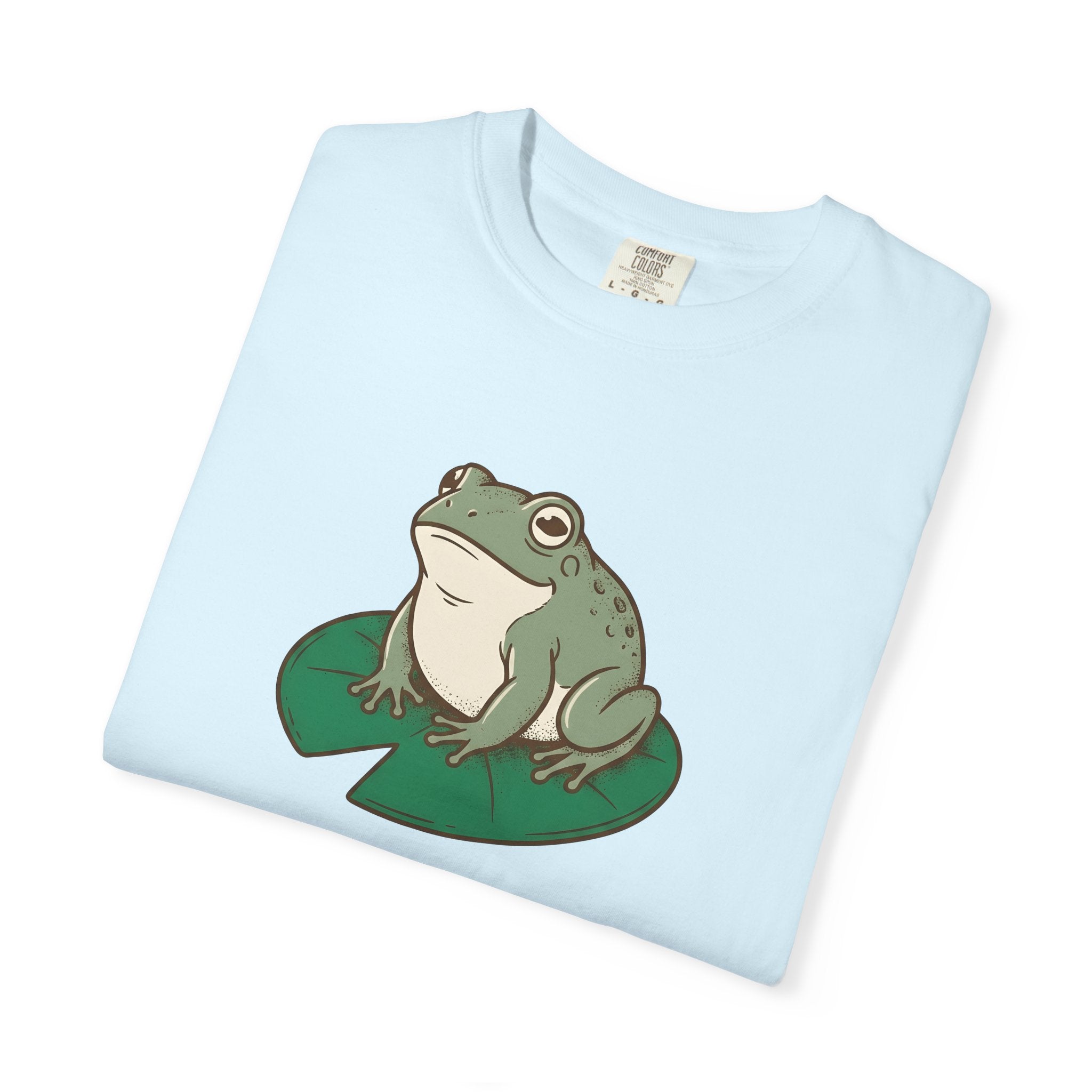 Frog Water Lily Shirt Valentines Wildlife Gift Women Comic Tee Toad T-Shirt Valentine Fan Cartoon Tshirt Animal Graphic Retro Plant Tshirt