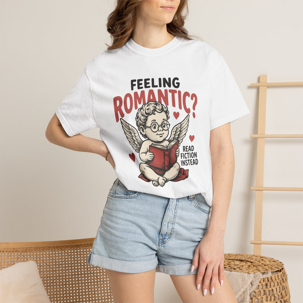 Cupid Reading Shirt Valentines Day Book Gift Women Vintage Tee Eros T-Shirt Romance Fan Antique Tshirt Reader Graphic Retro Hearts Tshirt