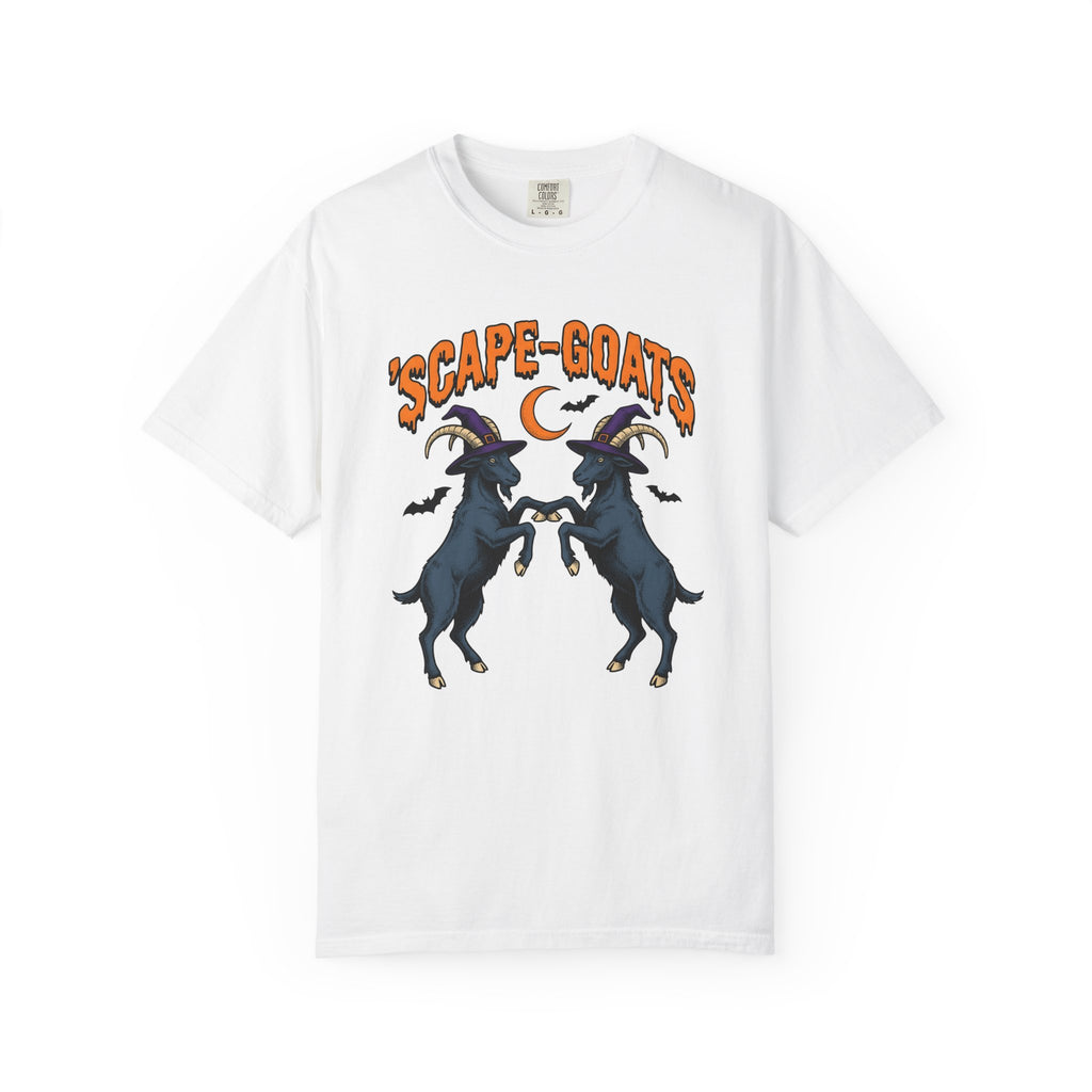 Witch Goats Shirt Halloween Animals Gift Women Spooky Tee Goat T-Shirt Horror Fan Creatures Graphic Tshirt Vintage Crescent Moon Tshirt