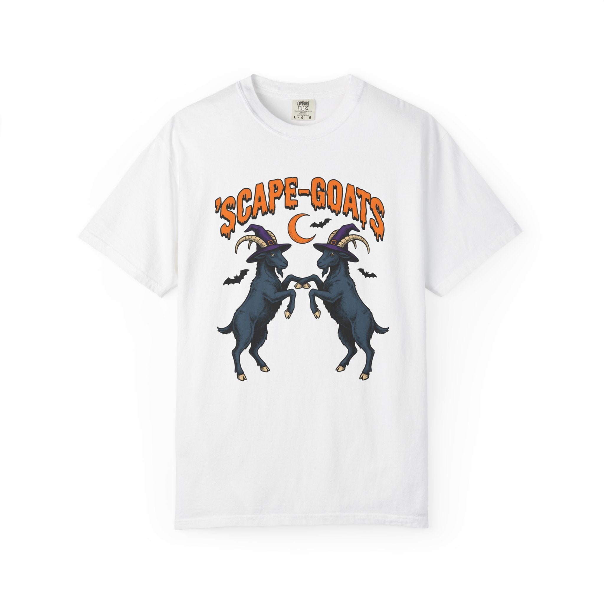 Witch Goats Shirt Halloween Animals Gift Women Spooky Tee Goat T-Shirt Horror Fan Creatures Graphic Tshirt Vintage Crescent Moon Tshirt
