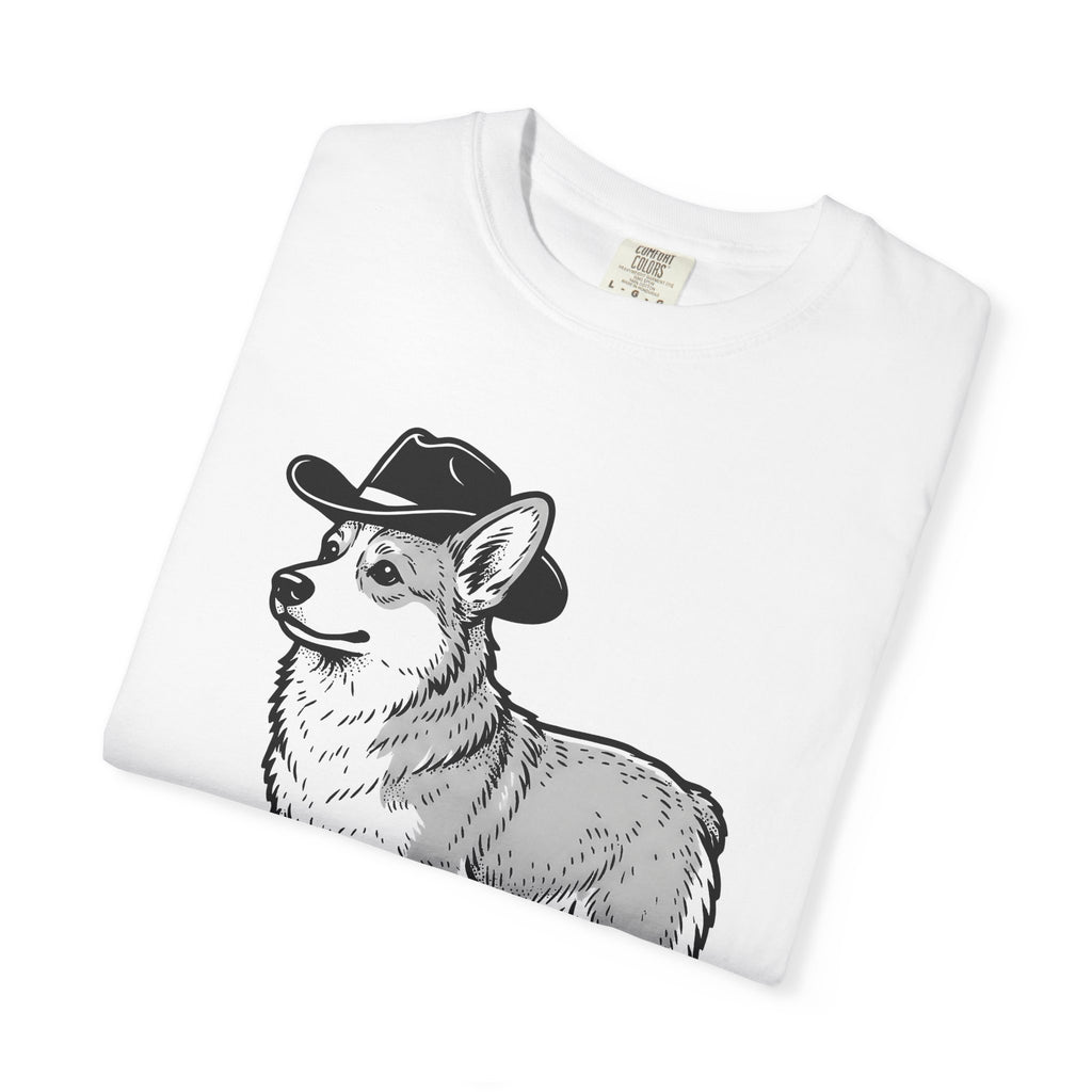 Corgi Pet Shirt Cowgirl Animal Gift Women Cartoon Tee Puppy T-Shirt Rodeo Fan Cartoonish Tshirt Creature Graphic Hand Drawn Leather Boots