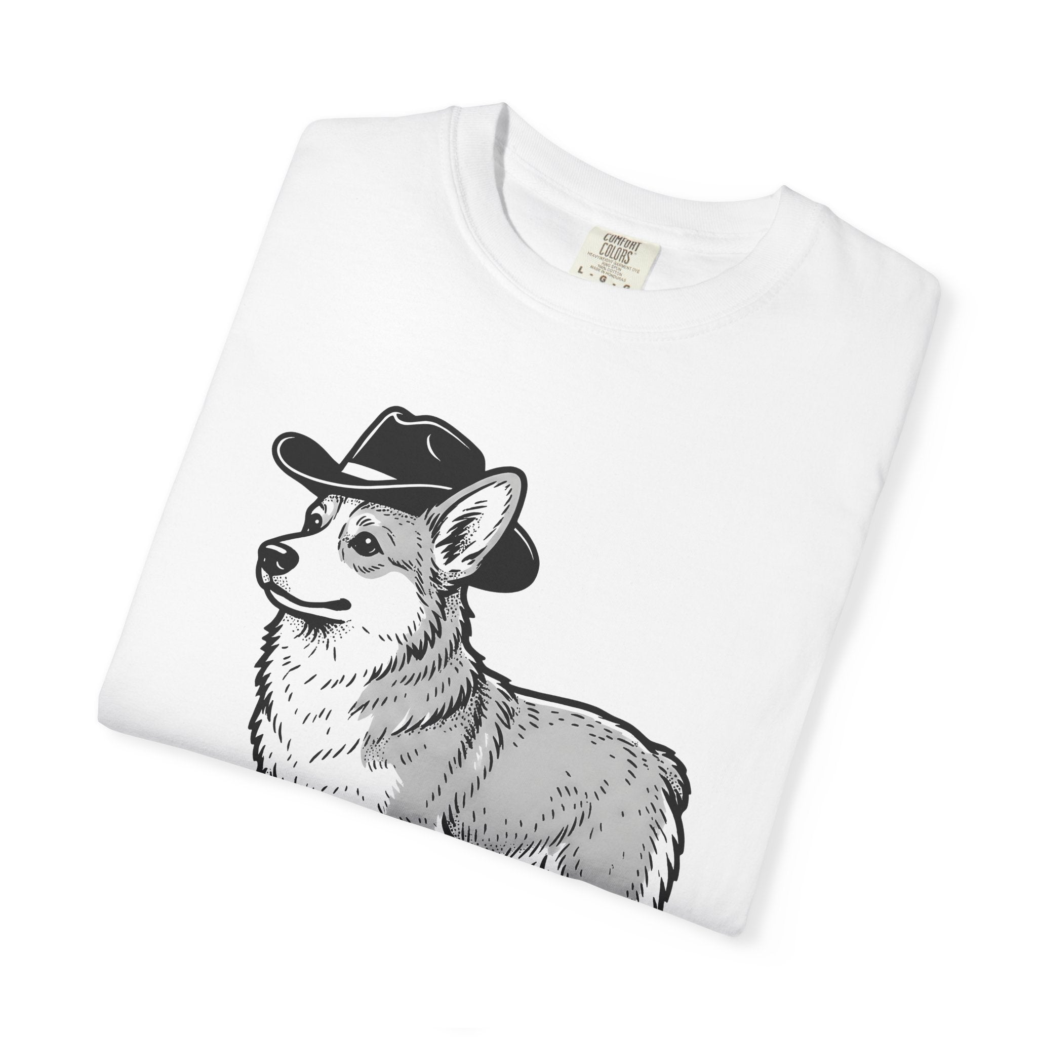 Corgi Pet Shirt Cowgirl Animal Gift Women Cartoon Tee Puppy T-Shirt Rodeo Fan Cartoonish Tshirt Creature Graphic Hand Drawn Leather Boots