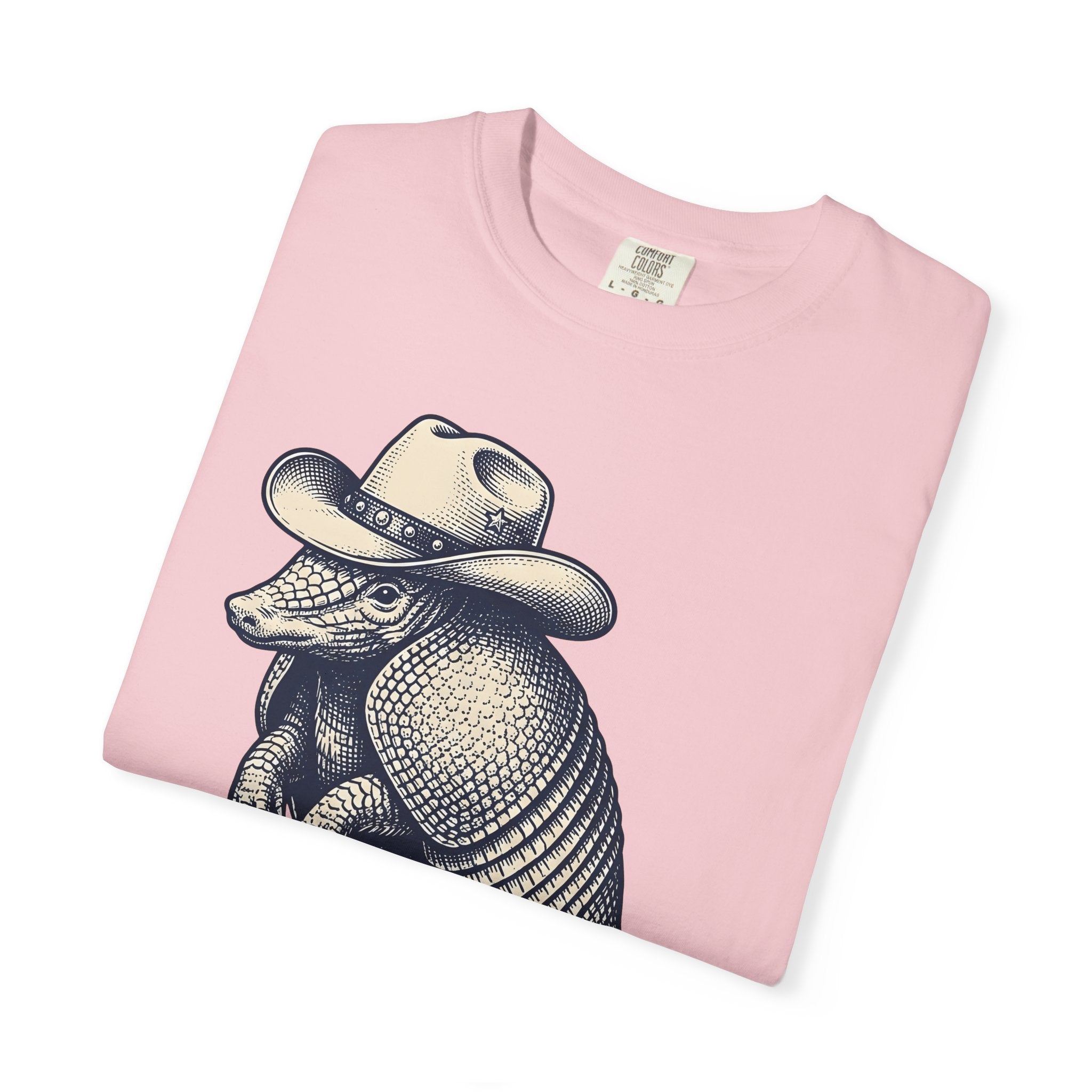 Armadillo Cowboy Hat Shirt Cowgirl Creatures Gift Women Farmhouse Tee Cowboy Hat T-Shirt Rodeo Fan Rustic Tshirt Animal Graphic Line Art