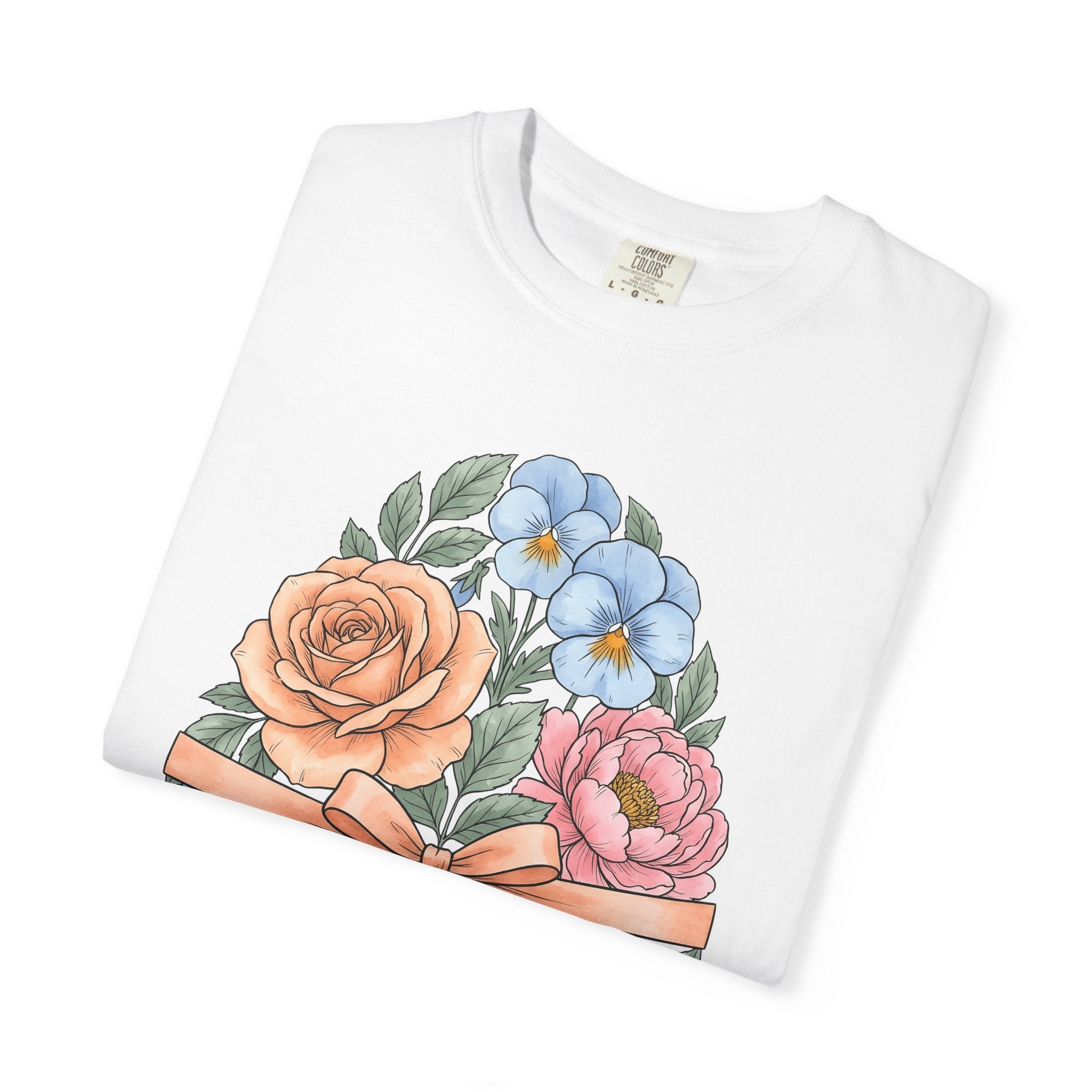 Floral Egg Shirt Easter Flower Gift Women Botanical Tee Easter Egg T-Shirt Easter Fan Botanical Illustration Floral Design Vintage Bow
