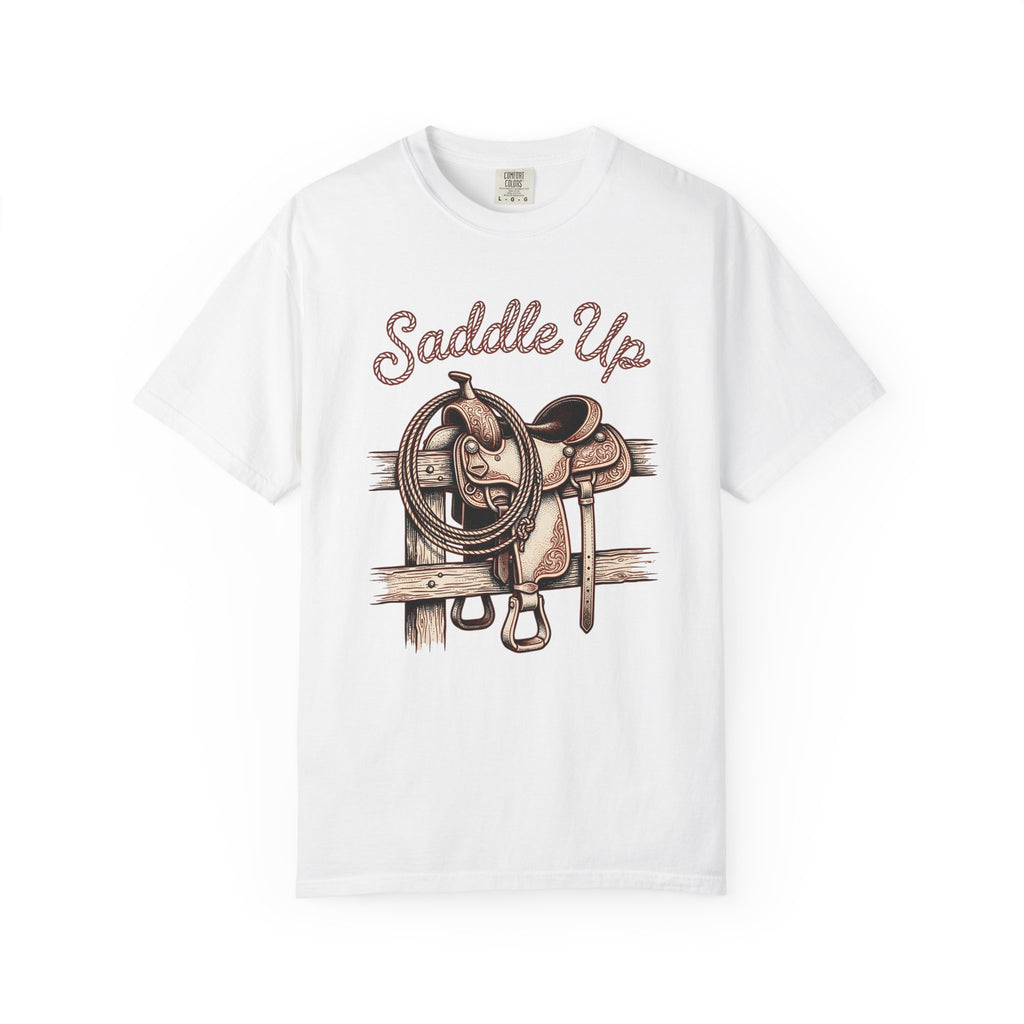 Cowboy Saddle Shirt Cowgirl Country Gift Women Rustic Tee Western Saddle T-Shirt Cowboy Fan Western Tshirt Country Graphic Sketch Rope