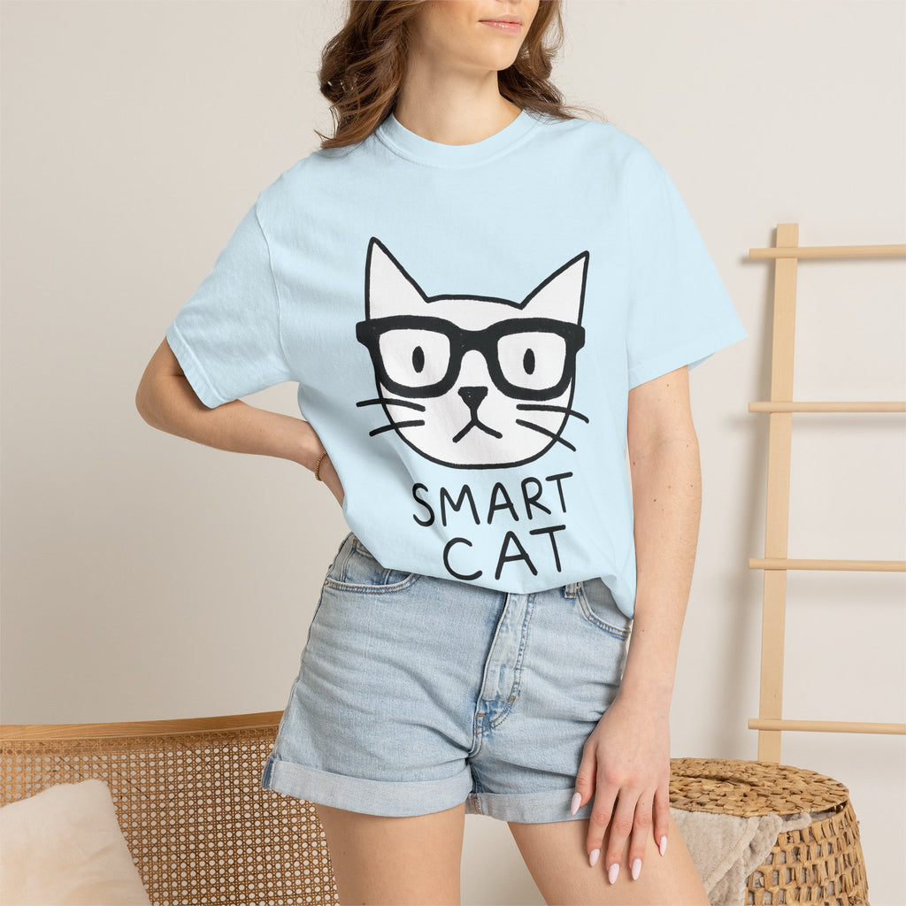 Feline Face Shirt Cat Joke Gift Women Cartoon Tee Cat T-Shirt Kitty Fan Cartoonish Tshirt Humor Graphic Clean Eyeglasses Tshirt