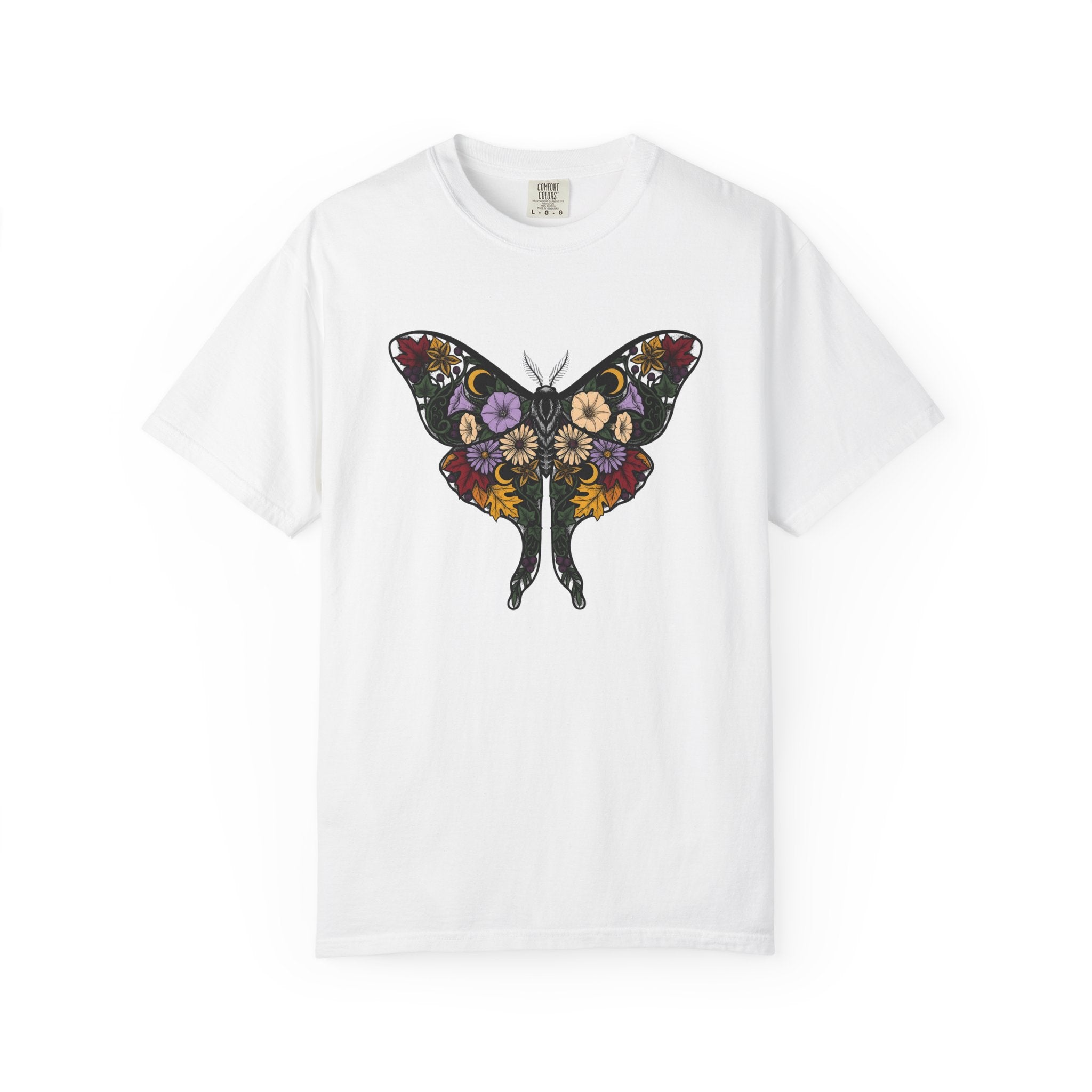 Butterfly Flower Shirt Nature Plants Gift Women Floral Tee Butterfly T-Shirt Outdoors Enthusiast Botanical Tshirt Floral Graphic Retro