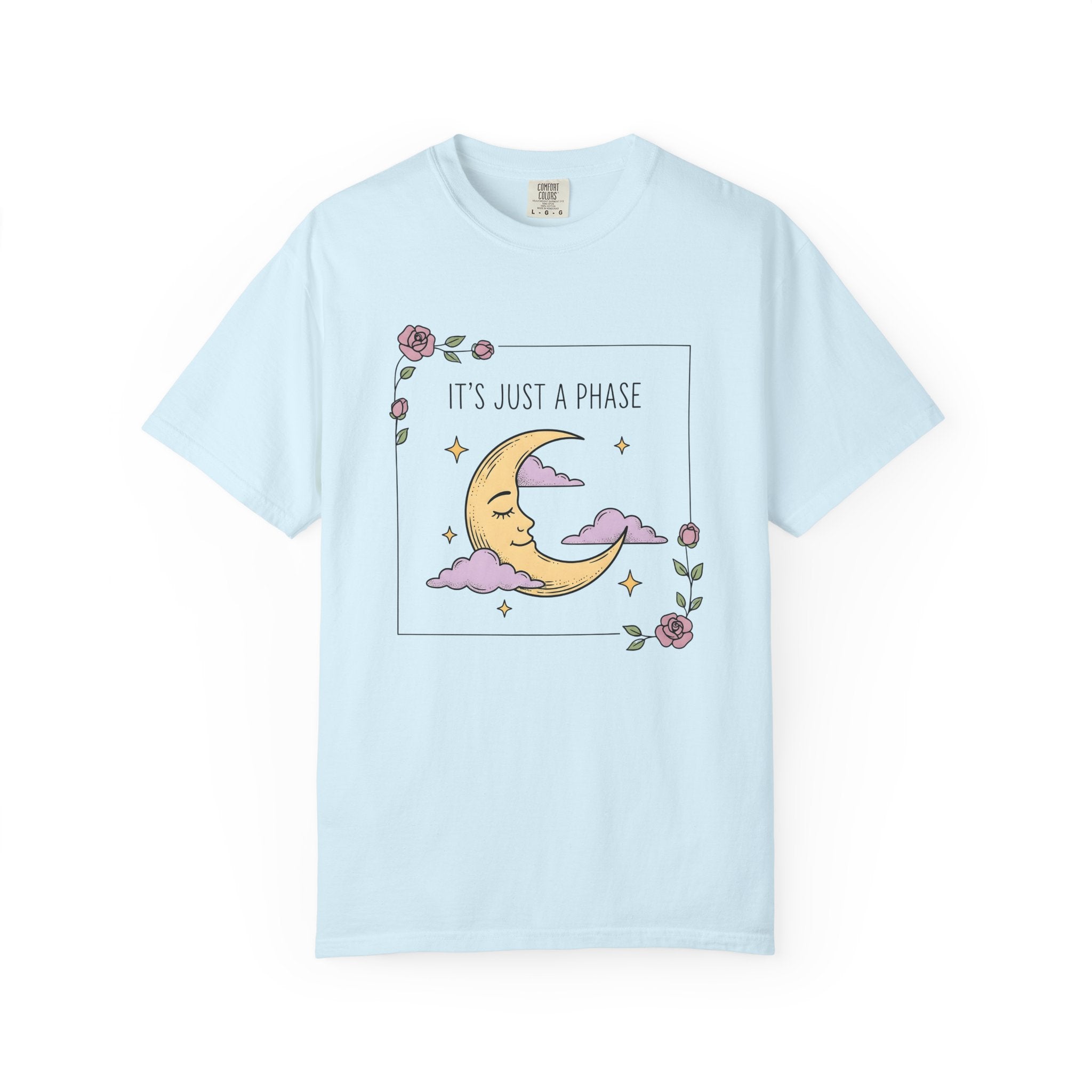 Crescent Moon Shirt Boho Chic Zodiac Gift Women Cute Tee Lunar T-Shirt Bohemian Enthusiast Kawaii Tshirt Astrology Graphic Line Art Pink