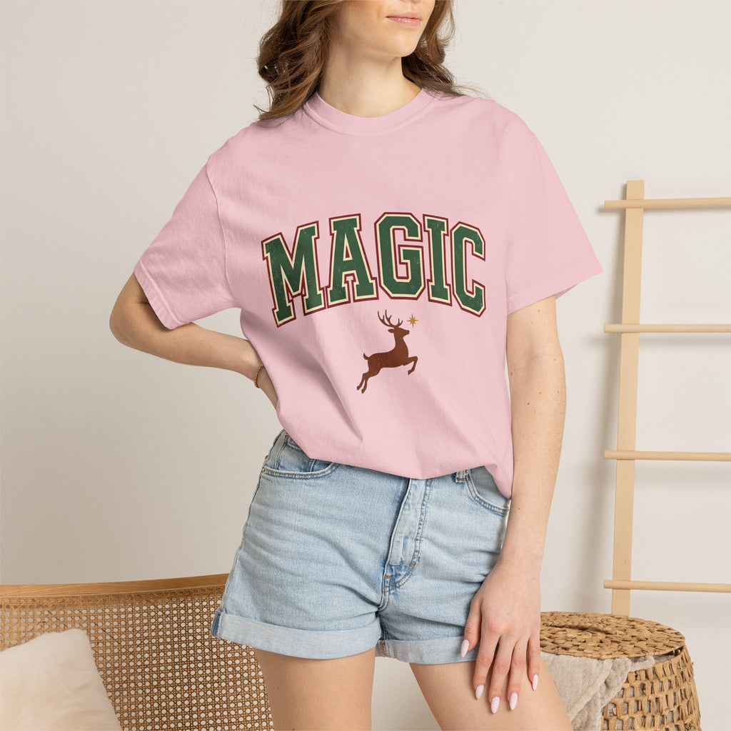 Reindeer Shirt Christmas Holiday Gift Women Vintage Tee Caribou T-Shirt Xmas Fan Distressed Tshirt Seasonal Graphic Retro Star Tshirt