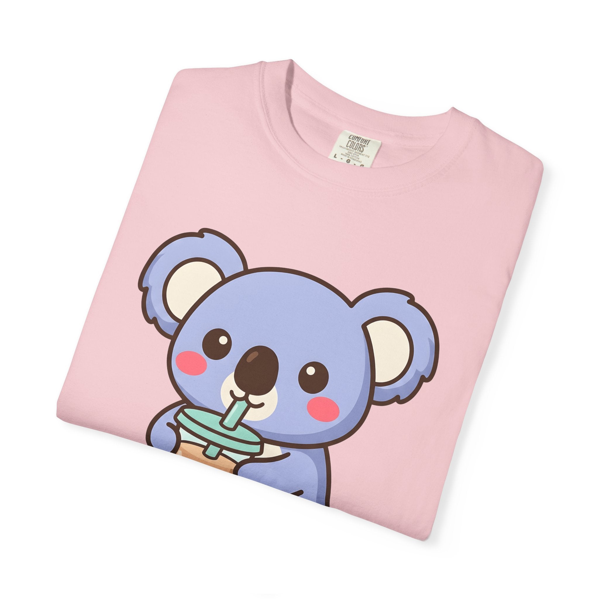 Koala Bubble Shirt Drinks Wildlife Gift Women Chibi Tee Koala T-Shirt Beverage Fan Animal Graphic Illustration Animation Pearl Tea Tshirt