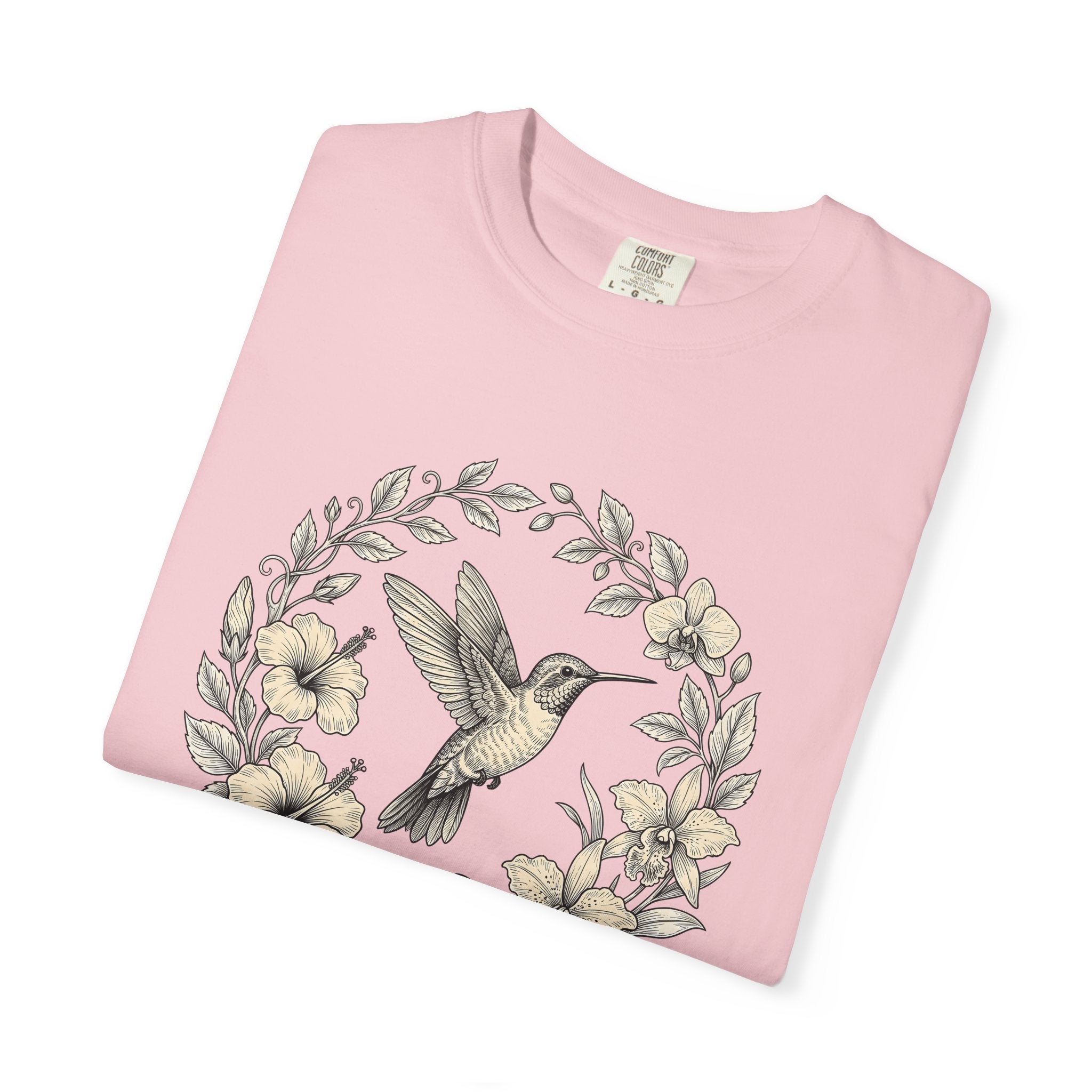 Hummingbird Ring Shirt Animals & Flowers Environment Gift Women Leafy Tee Jewelry T-Shirt Wildlife Fan Botanical Tshirt Eco Graphic Antique
