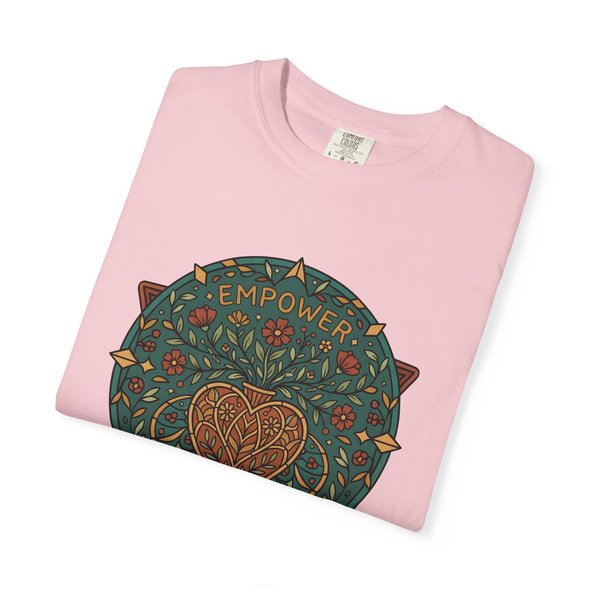 Heart Floral Mandala Shirt Boho Chic Empowerment Gift Women Folk Art Tee Mandala T-Shirt Bohemian Enthusiast Folk Tshirt Strong Graphic