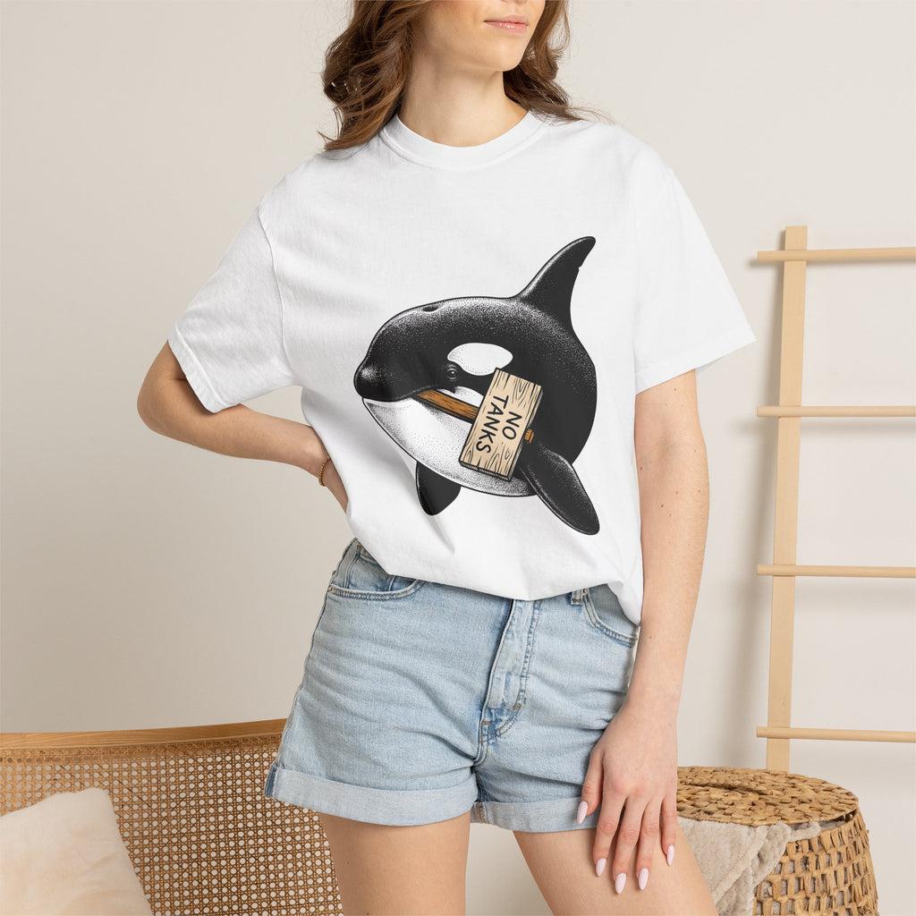 Orca Whale Shirt Animal Aquatic Gift Women Old School Tee Killer Whale T-Shirt Wildlife Fan Marine Graphic Tshirt Hand Drawn Demonstration