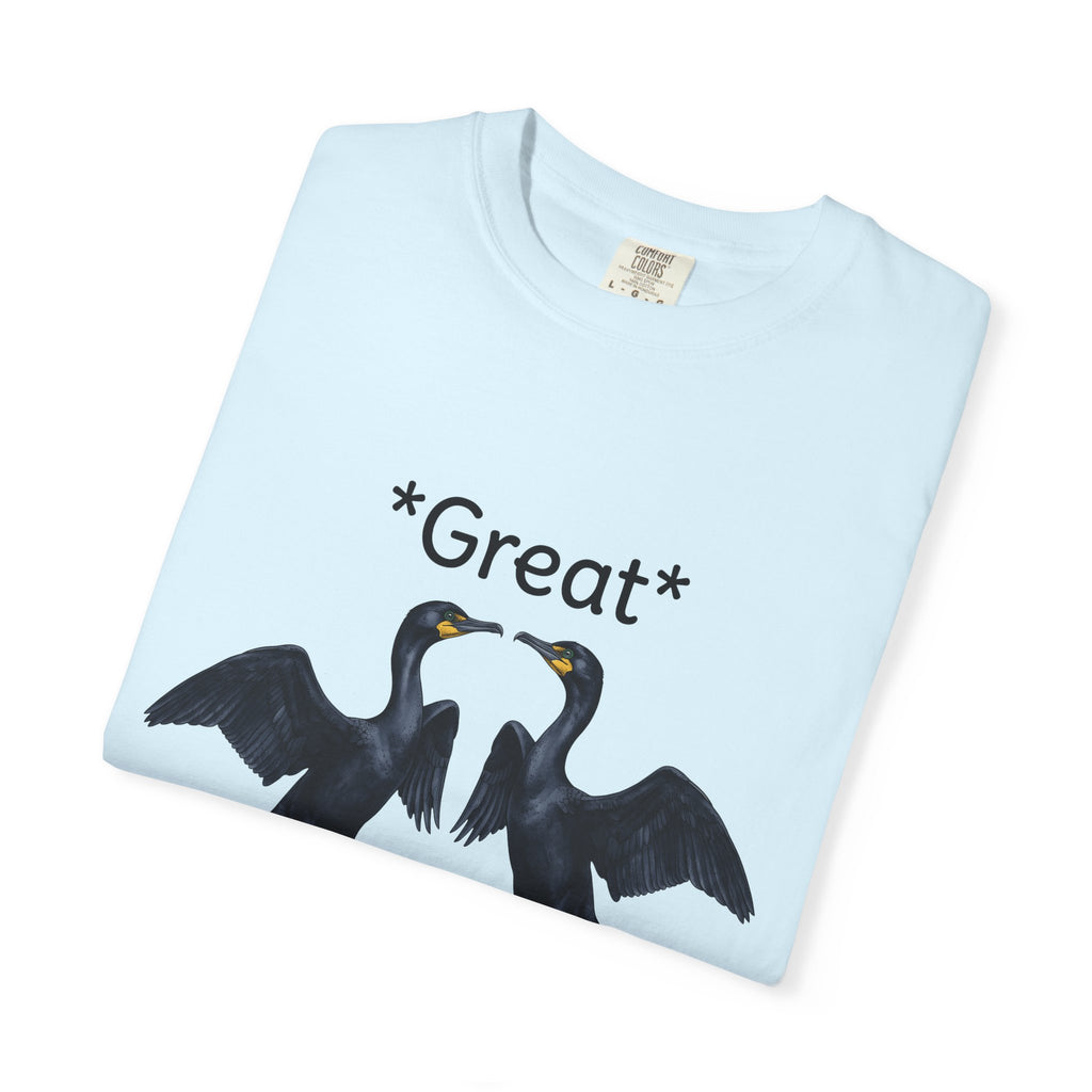 Cormorant Bird Shirt Funny Wildlife Gift Women Sketch Tee Shag T-Shirt Humor Fan Drawing Graphic Pastel Bird Pair Tshirt