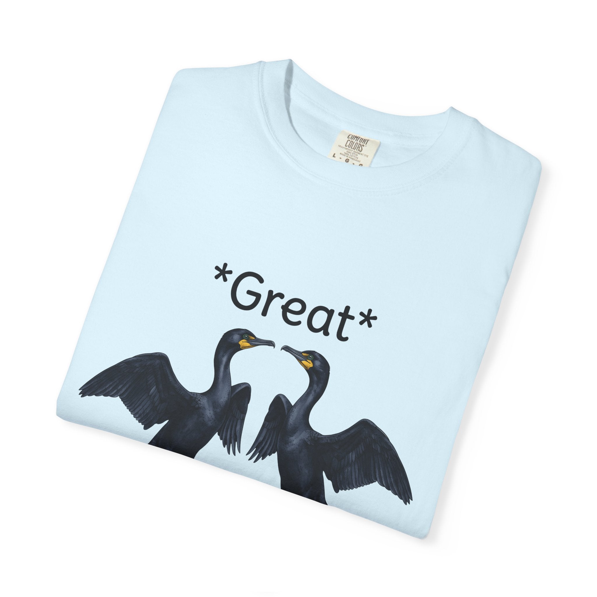 Cormorant Bird Shirt Funny Wildlife Gift Women Sketch Tee Shag T-Shirt Humor Fan Drawing Graphic Pastel Bird Pair Tshirt
