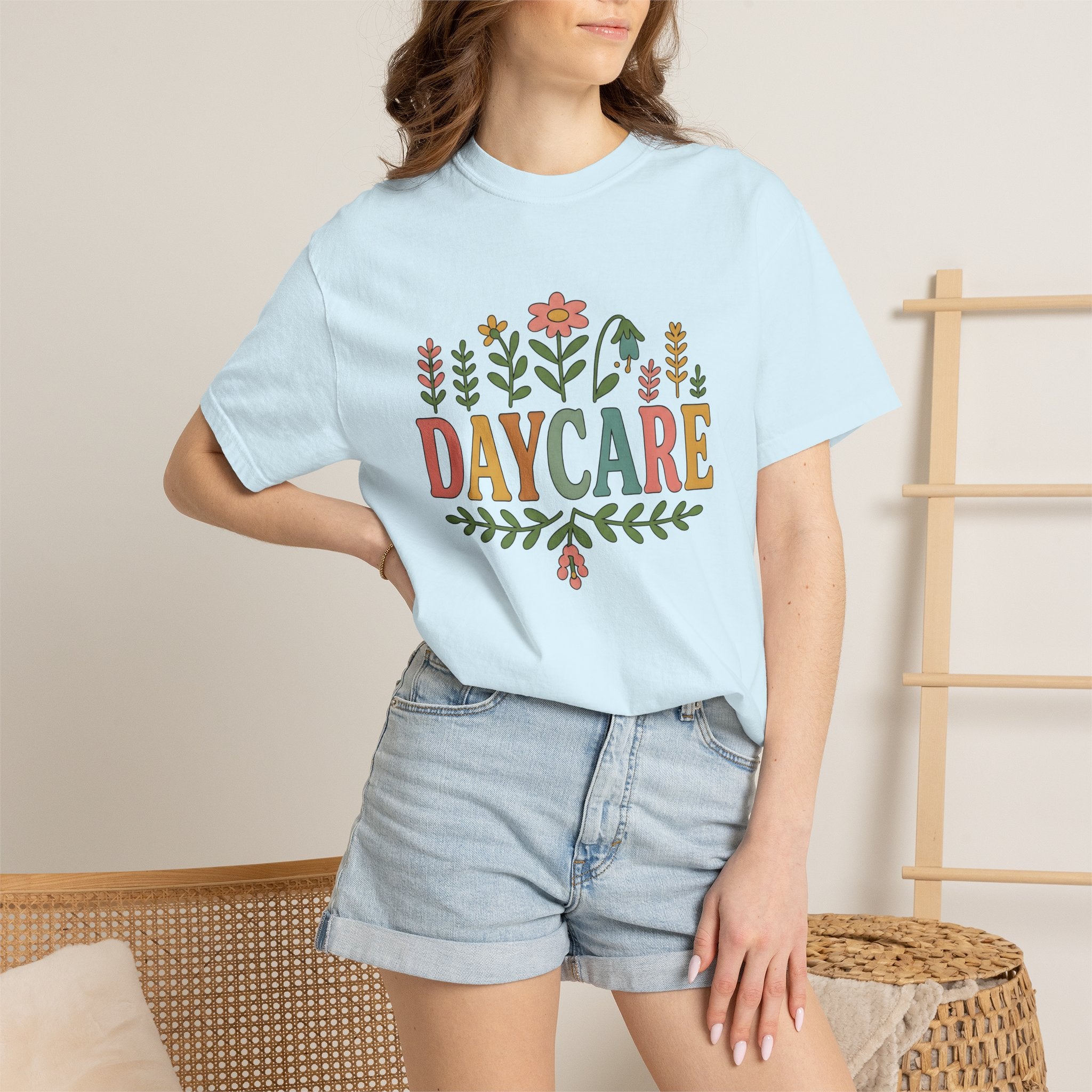 Floral Nursery Shirt Daycare Mentor Gift Women Vintage Tee Garden T-Shirt Childcare Fan Retro Tshirt Coaching Graphic Outline Field Flowers