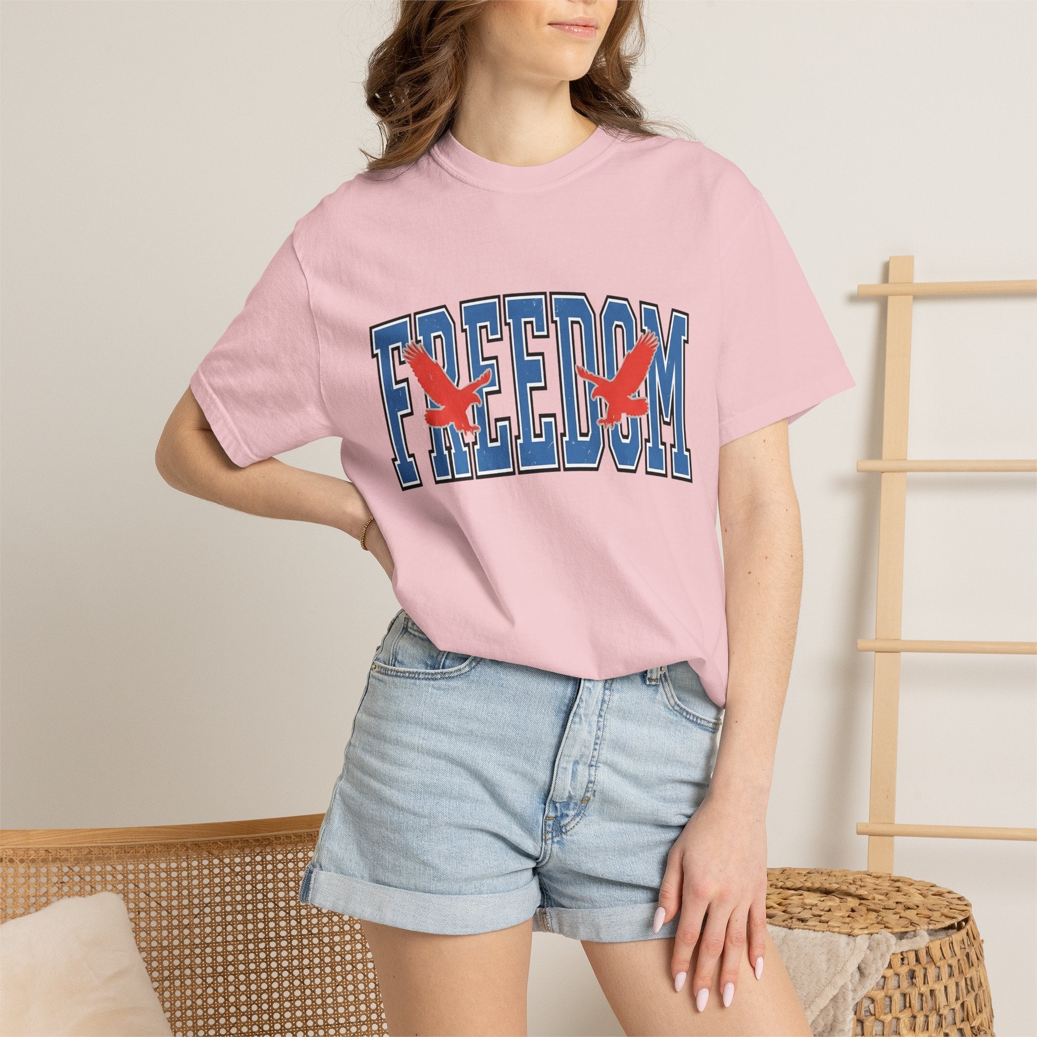 Eagle Print Shirt America Independence Gift Women Impactful Tee Bald Eagle T-Shirt Patriot Fan Vintage Tshirt Freedom Graphic Distressed