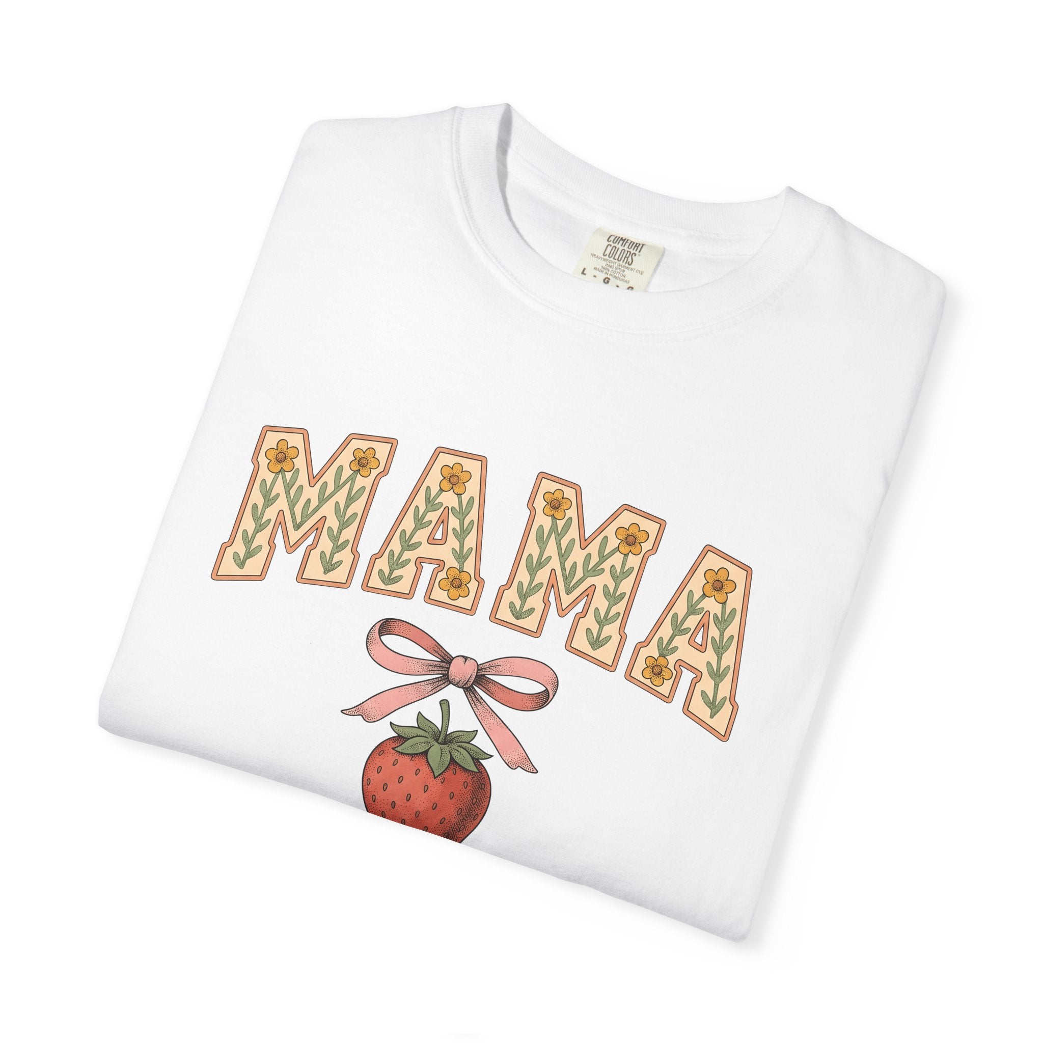 Strawberry Bow Shirt Moms Nature Gift Women Botanical Tee Bow T-Shirt Mother Fan Botanical Tshirt Outdoor Graphic Vintage Floral Tshirt