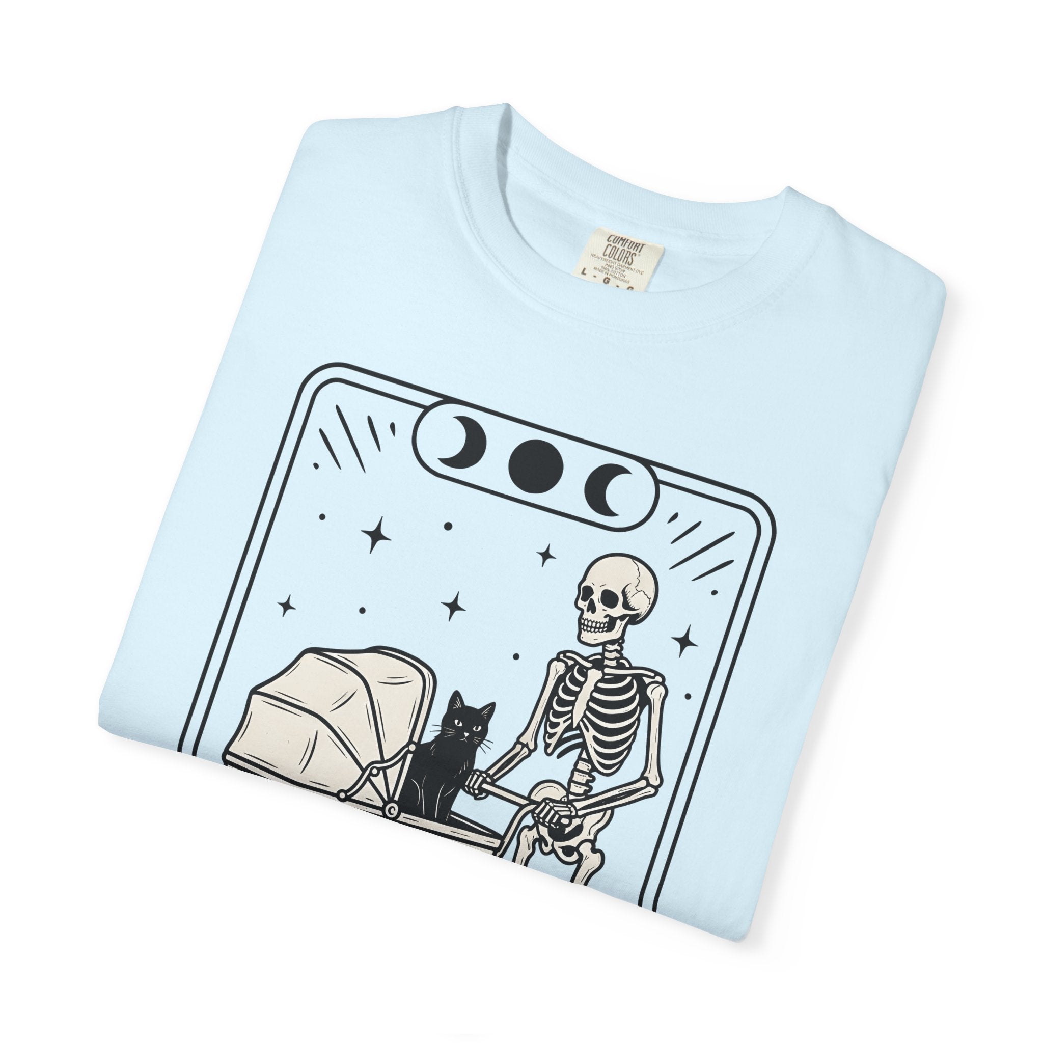 Skeleton Kitten Tarot Shirt Cat Gift Women Eerie Tee Occult T-Shirt Cat Fan Spiritual Tshirt Mystic Graphic Old School Rose Flower Tshirt
