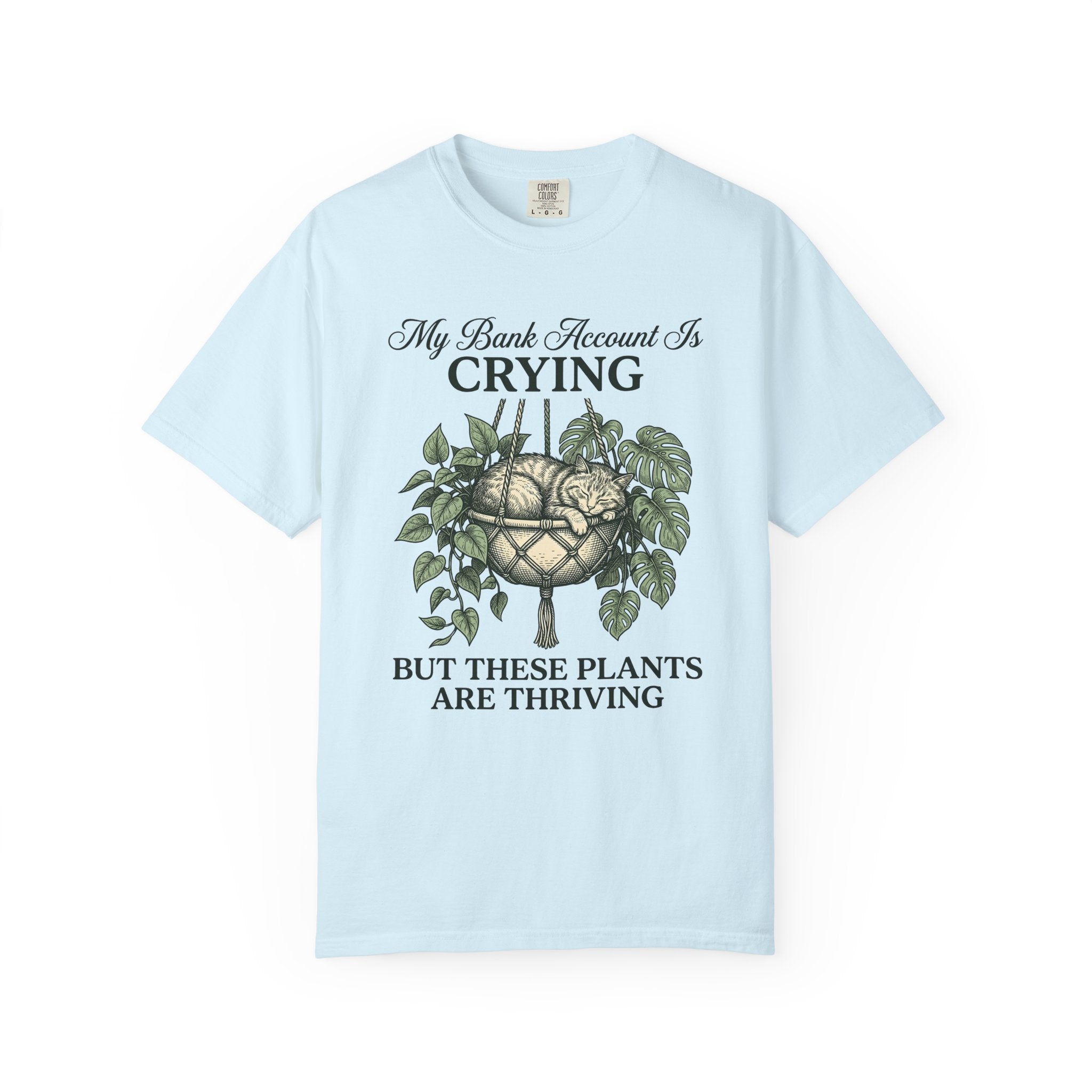 Cat Plant Shirt Cat Gardening Gift Women Botanical Tee Feline T-Shirt Cat Fan Floral Tshirt Gardening Design Vintage Hanging Basket Tshirt