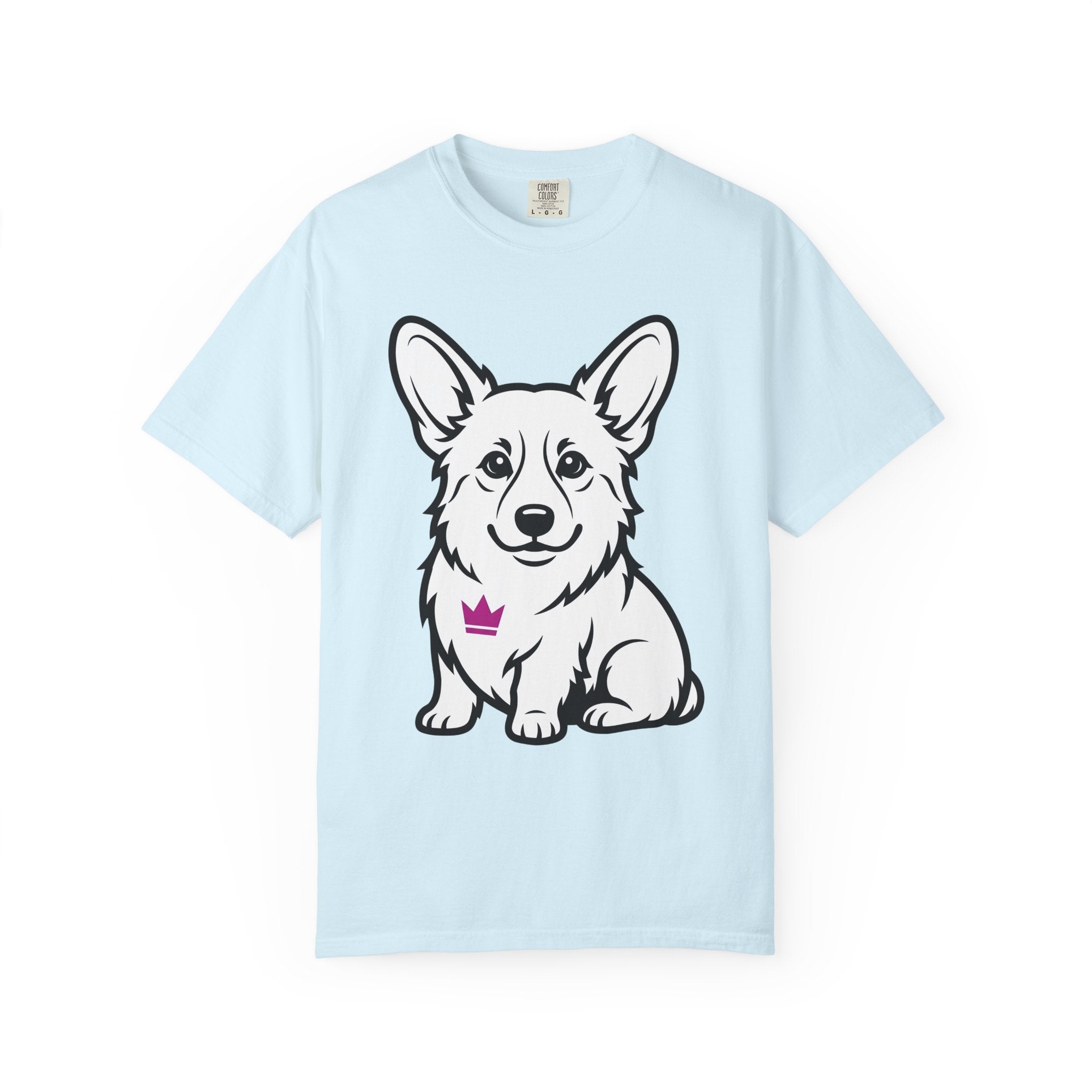 Corgi Puppy Shirt Dog Animal Gift Women Comic Tee Puppy T-Shirt Dog Fan Canine Graphic Dog Illustration Simple Tiara Tshirt
