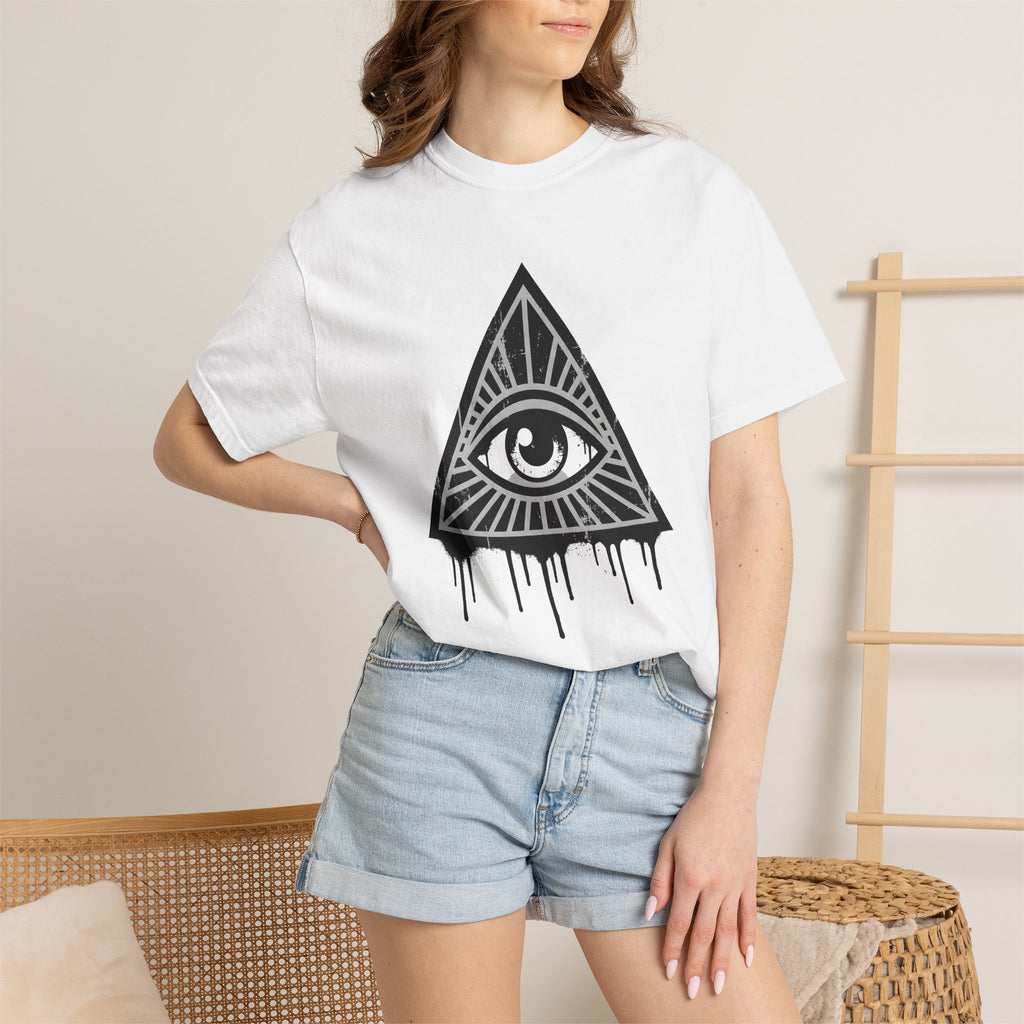 All Seeing Eye Shirt Boho Chic Spiritual Gift Women Grunge Tee Eye Of Providence T-Shirt Bohemian Fan Distressed Tshirt Mystical Graphic