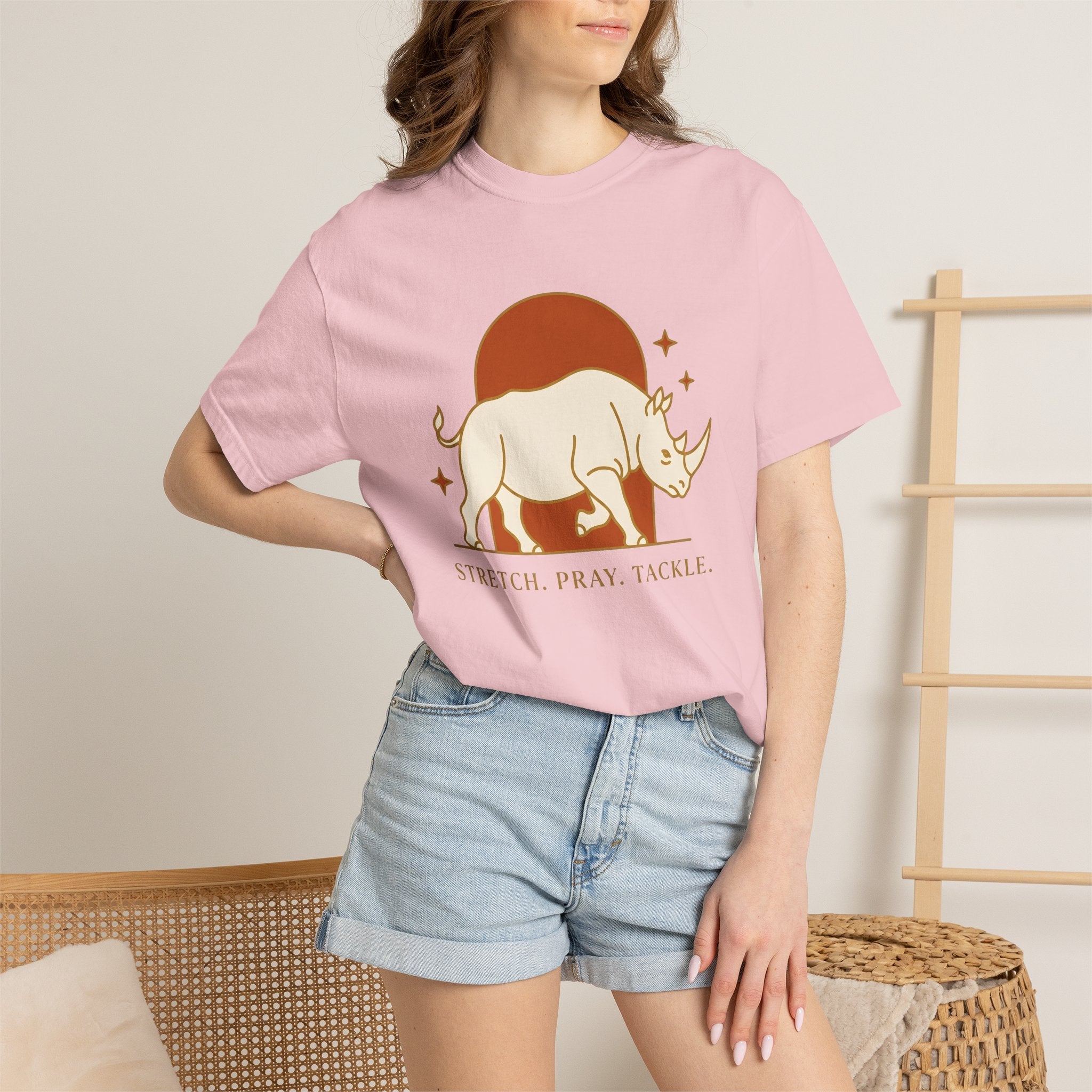 Rhino Art Shirt Sports Training Gift Women Plain Tee Rhinoceros T-Shirt Athlete Enthusiast Simple Tshirt Workout Graphic Old School Star