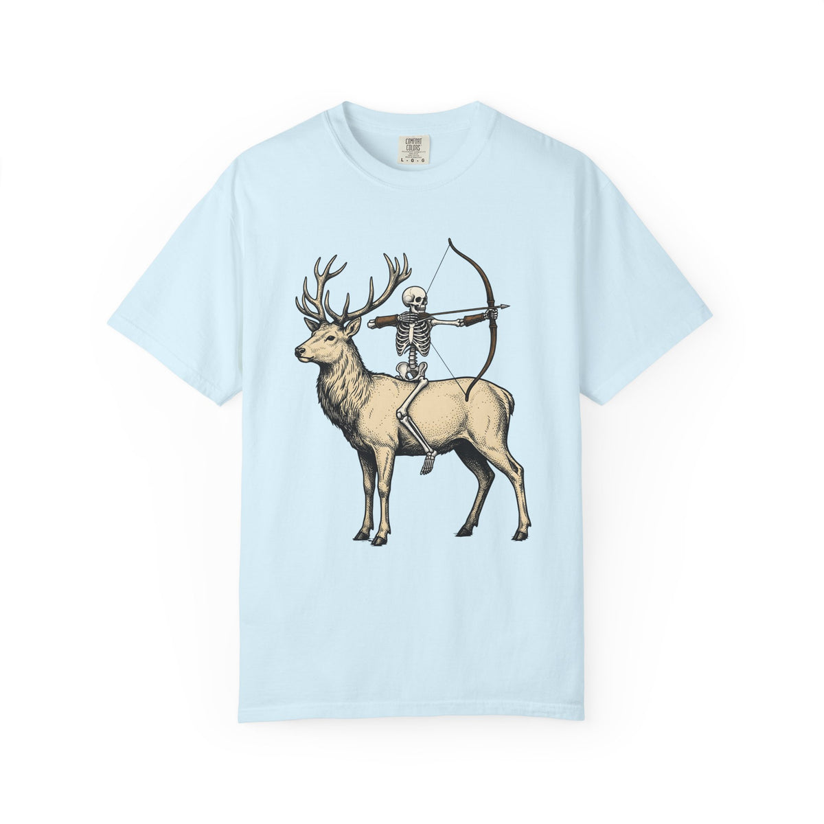 Skull Stag Shirt Gothic Autumn Unisex Gift Retro Tee Antler T-Shirt Dark Fan