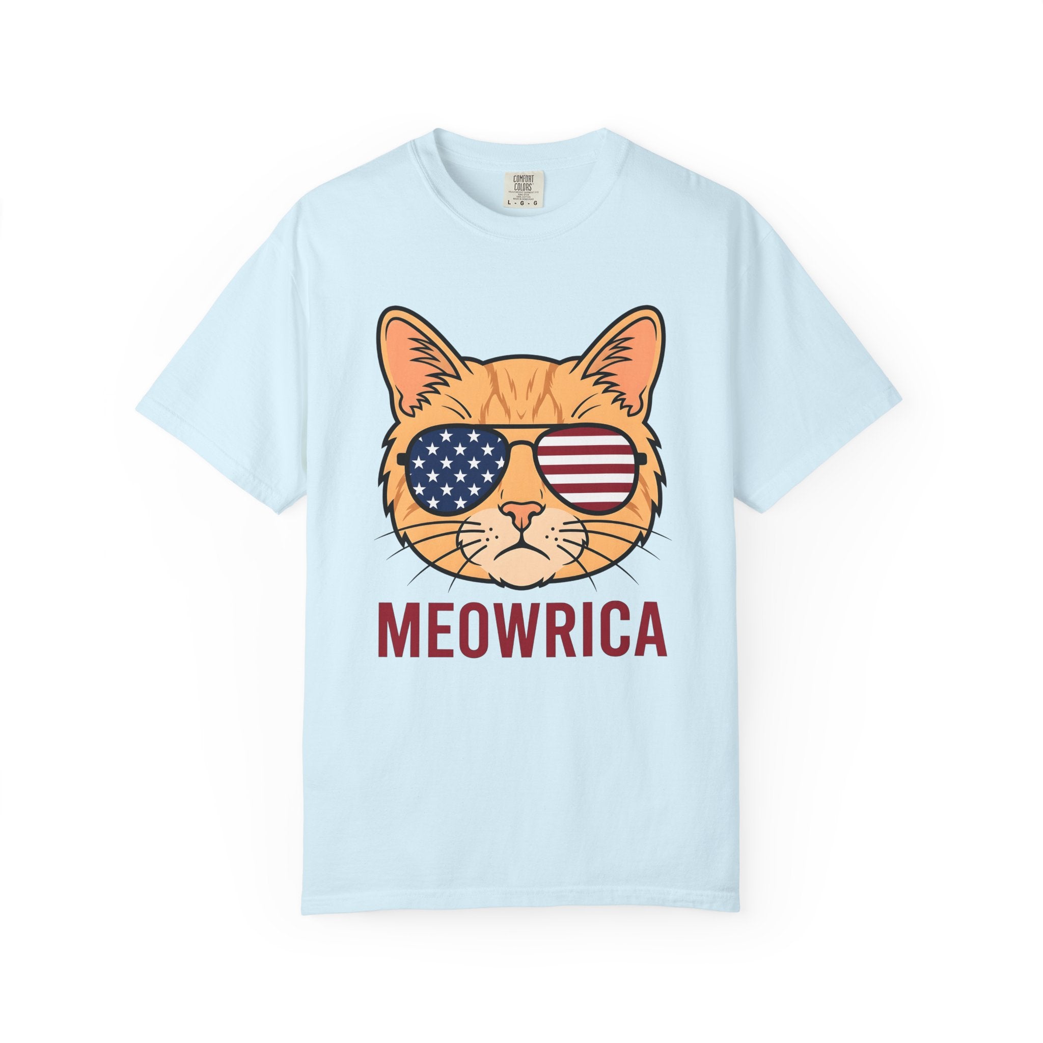 Cat Sunglasses Shirt America Cat Gift Women Cartoon Tee Shades T-Shirt Patriot Fan Comic Tshirt Feline Graphic Retro American Flag Tshirt