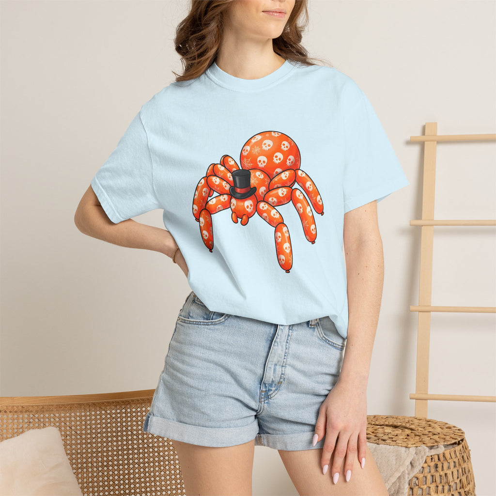Balloon Spider Shirt Halloween Ghost Gift Women Line Art Tee Spiderweb T-Shirt Horror Fan Minimalist Tshirt Specter Graphic Mascot Dress Hat