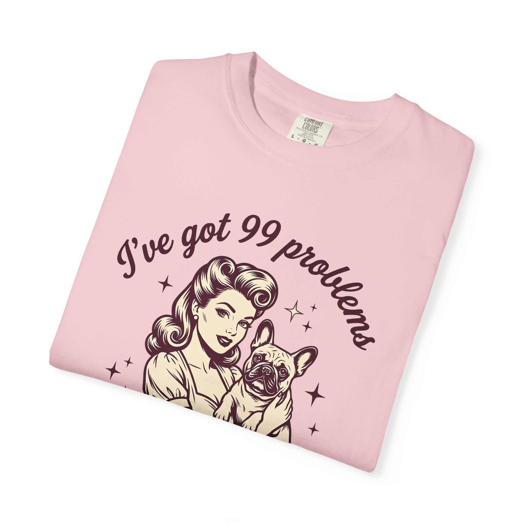 Woman Frenchie Dog Shirt Dog Antique Gift Women Classic Tee French Bulldog T-Shirt Dog Fan Bulldog Tshirt Vintage Graphic Doodle Shining
