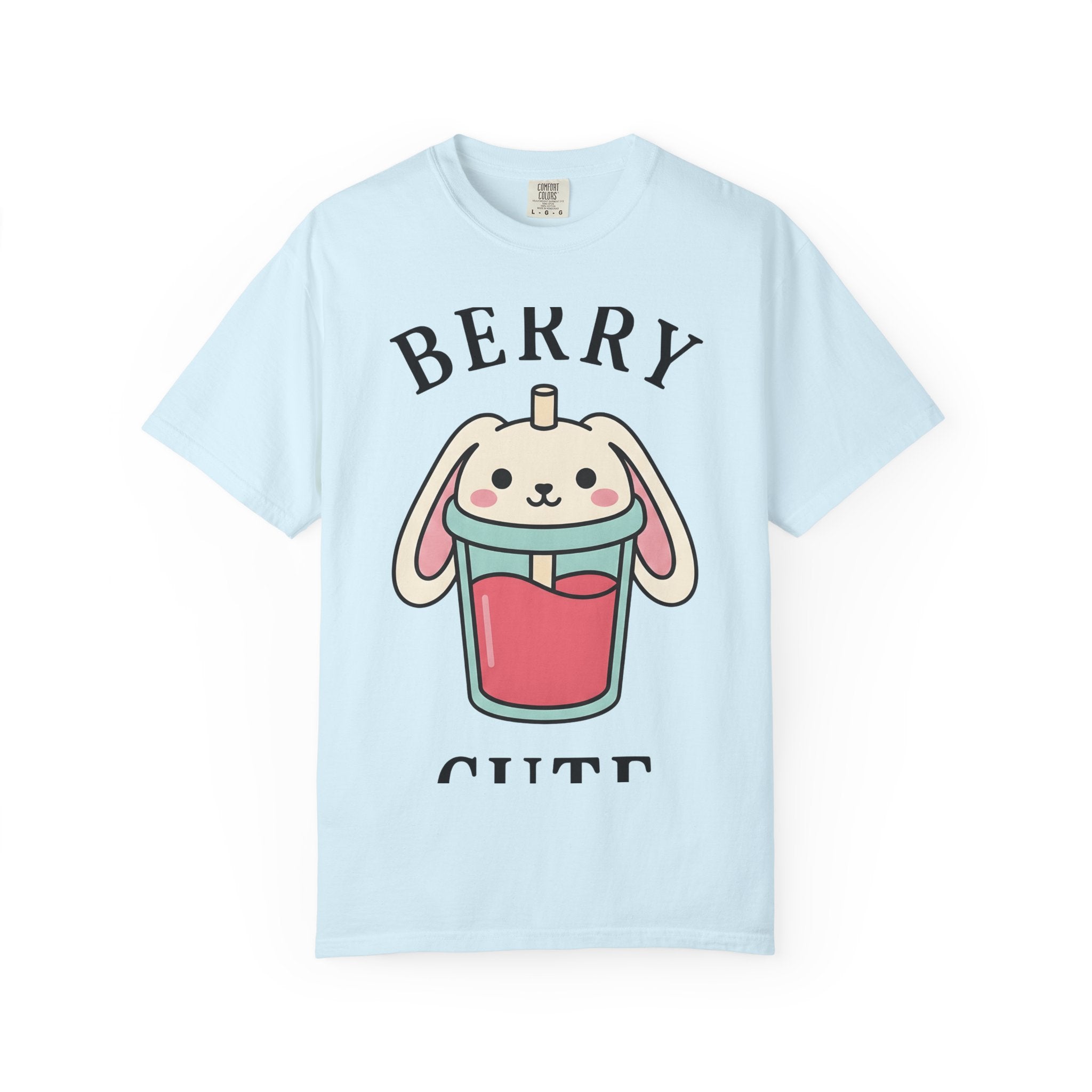 Bunny Drink Shirt Drinks Critter Gift Women Sweet Tee Rabbit Drink T-Shirt Beverage Fan Cute Graphic Animal Illustration Illustrated