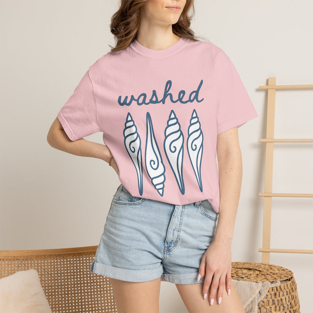 Shell Design Shirt Beach Ocean Gift Women Simple Tee Seashell T-Shirt Coast Fan Sea Graphic Contemporary Shore Tshirt