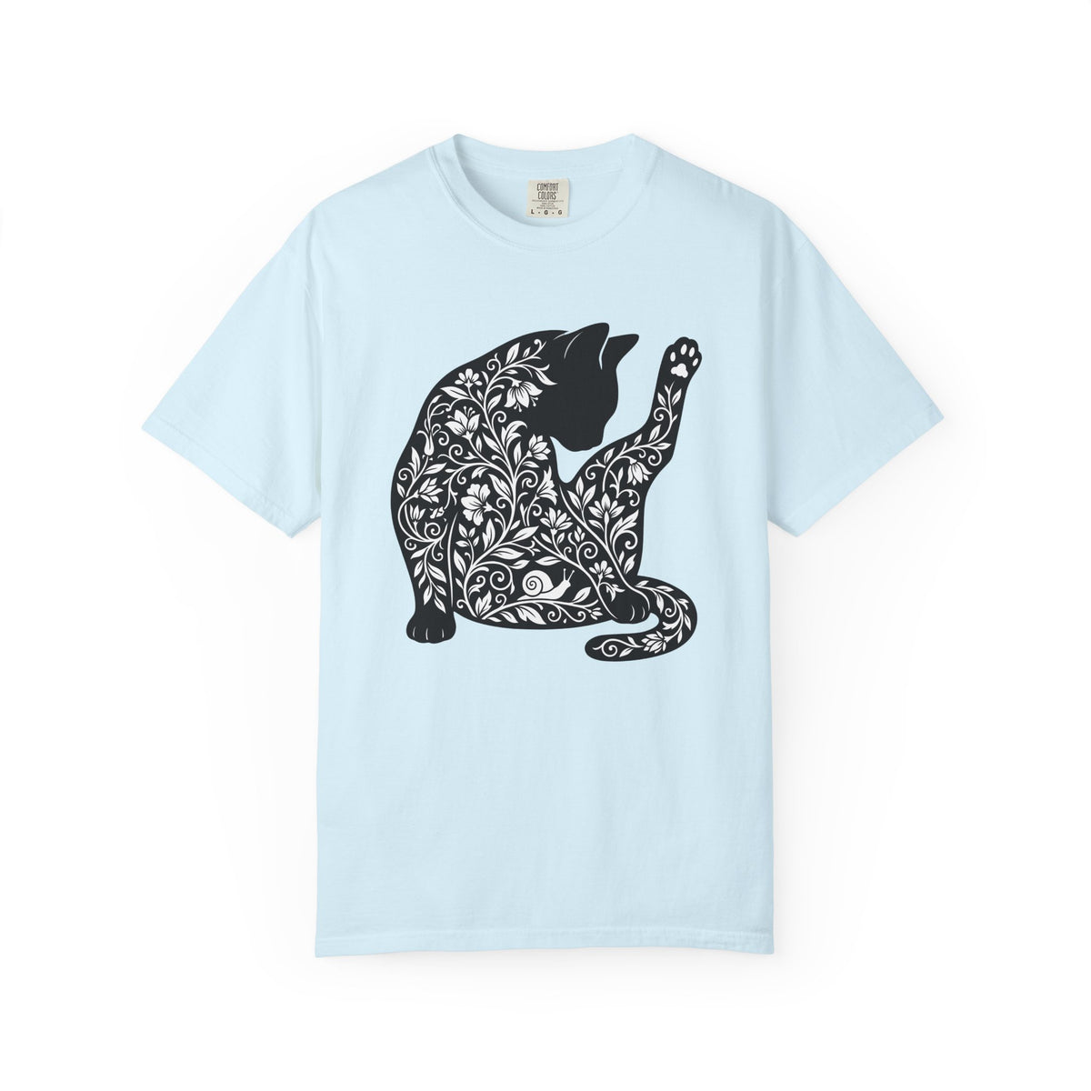 Flower Cat Shirt Cat Outdoors Gift Women Hippie Tee Kitty T-Shirt Cat Fan Boho Tshirt Nature Graphic Simple Slug Tshirt