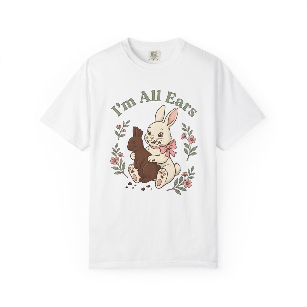 Chocolate Hare Shirt Easter Critter Gift Women Antique Tee Bunny T-Shirt Easter Fan Vintage Tshirt Creature Graphic Cartoon Blossom Tshirt