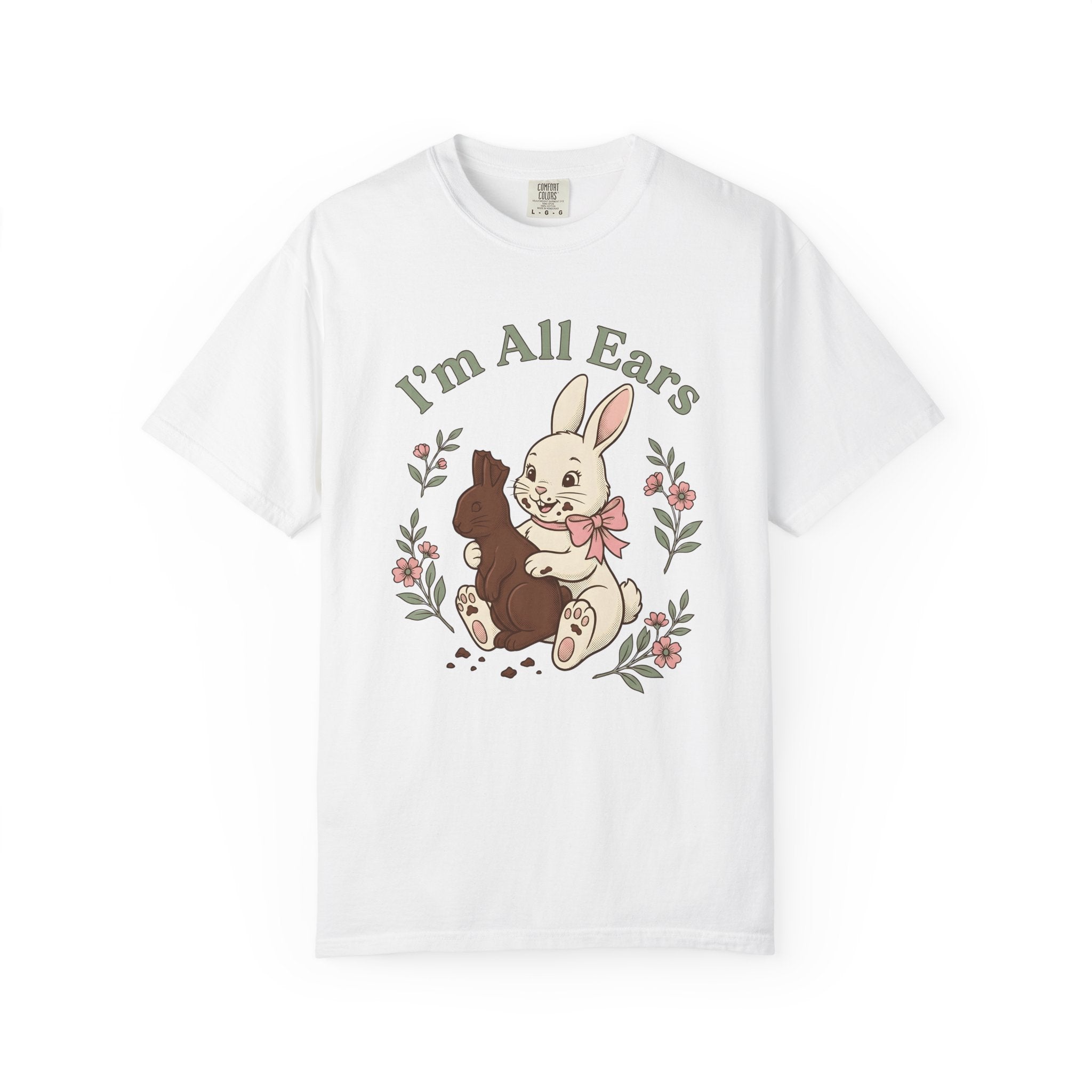 Chocolate Hare Shirt Easter Critter Gift Women Antique Tee Bunny T-Shirt Easter Fan Vintage Tshirt Creature Graphic Cartoon Blossom Tshirt