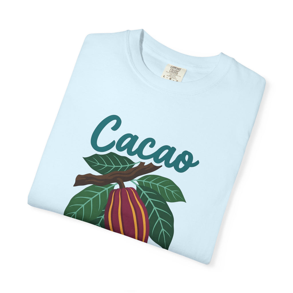 Cacao Fruit Shirt Desserts Confectionery Gift Women Flower Tee Cocoa T-Shirt Pastry Fan Floral Tshirt Candy Graphic Antiqued Leaf Tshirt