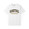 Leopard Design Basketball Font Shirt Moms Exercise Gift Women Heavy Tee Basketball Typography T-Shirt Motherhood Enthusiast Bold Tshirt