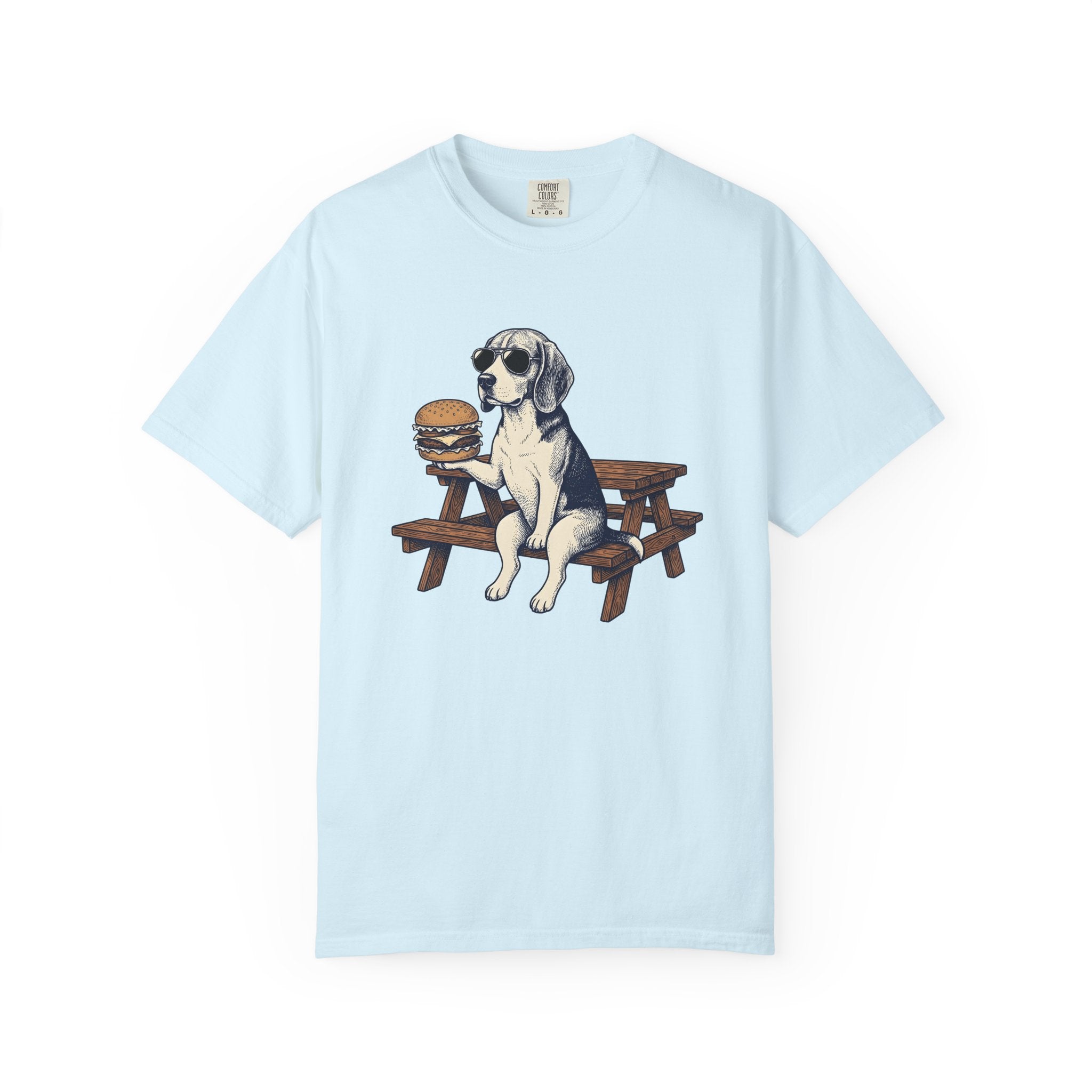 Beagle Dog Shirt Dog Food Gift Women Vintage Tee Hound T-Shirt Dog Fan Retro Tshirt Cuisine Graphic Hand Drawn Hamburger Tshirt