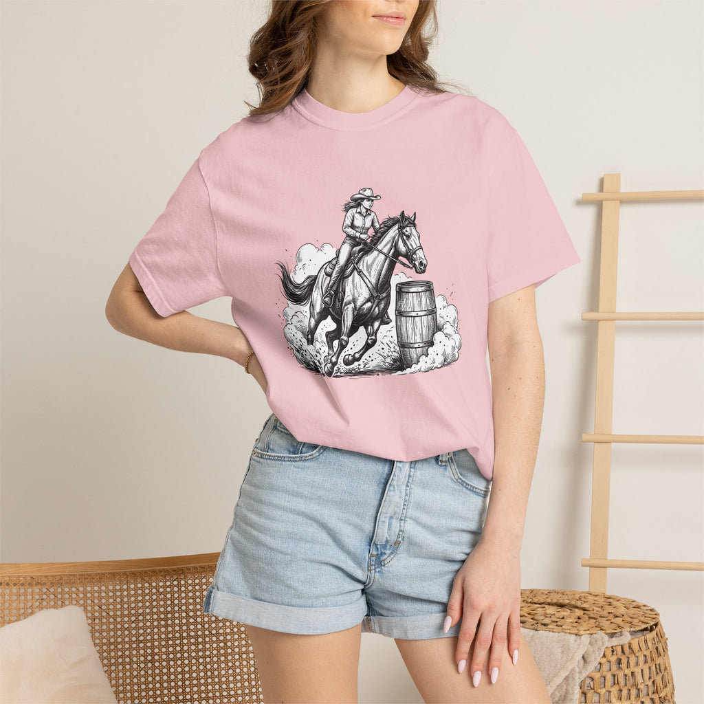 Equestrian Rider Shirt Cowgirl Country Gift Women Old School Tee Horseback Rider T-Shirt Cowgirl Fan Rodeo Tshirt Rural Graphic Ink Drawing