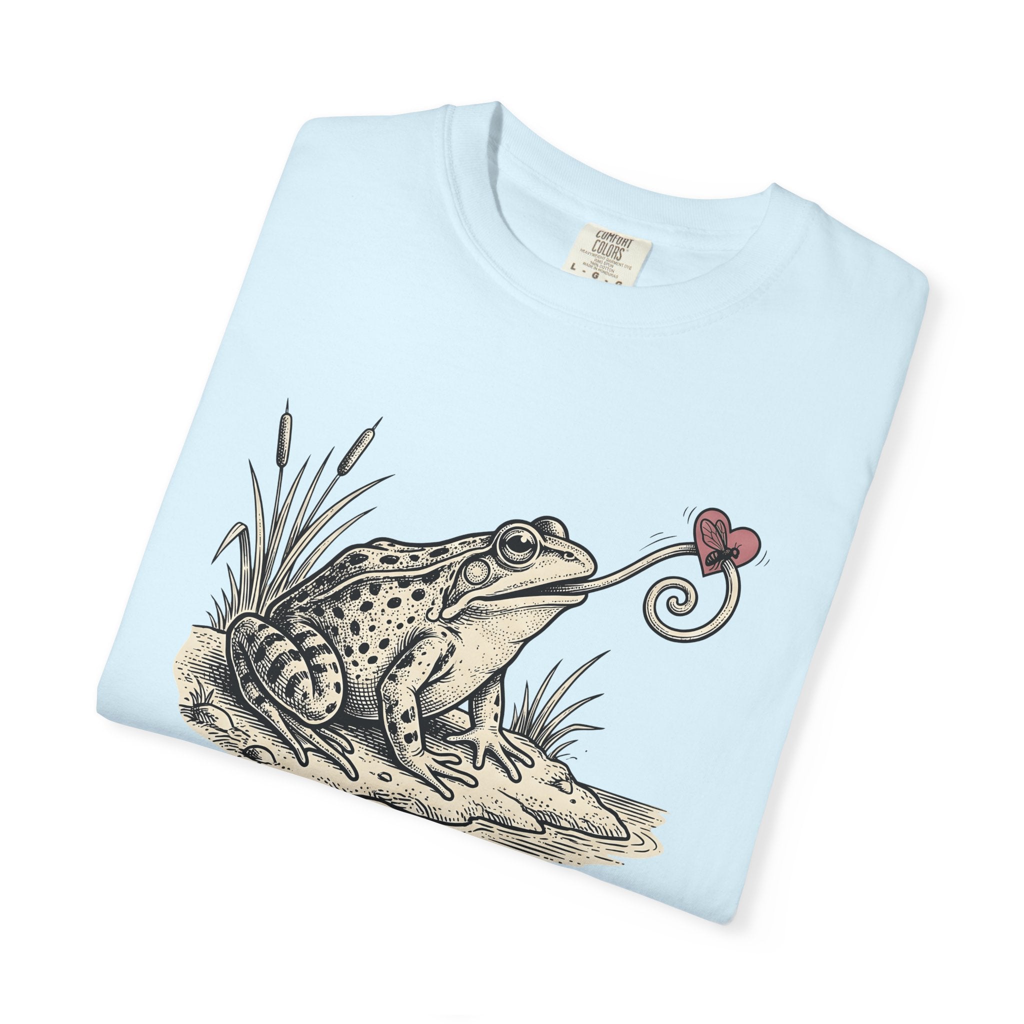Frog Illustration Shirt St. Valentines Day Pet Gift Women Retro Tee Toad T-Shirt Valentine Fan Vintage Tshirt Animal Graphic Sketch Love