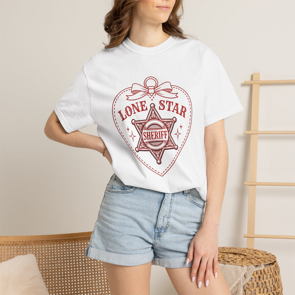 Marshal Emblem Shirt Cowgirl Western Gift Women Folk Tee Badge T-Shirt Rodeo Fan Cowboy Graphic Illustration Sketch Valentine Tshirt