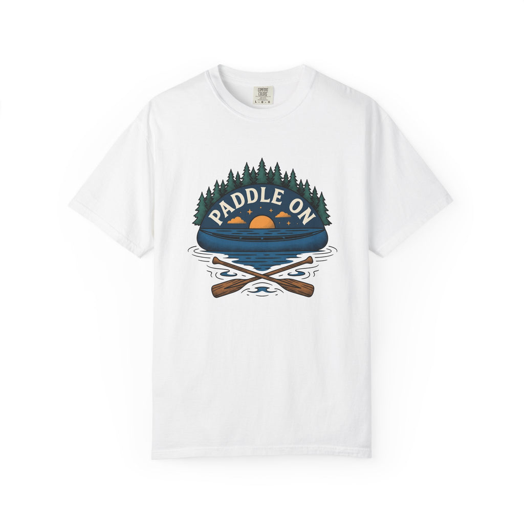 Paddle Boat Sunset Shirt Sports Exploration Gift Women Distressed Tee Pontoon Boat T-Shirt Athlete Fan Vintage Tshirt Adventure Graphic