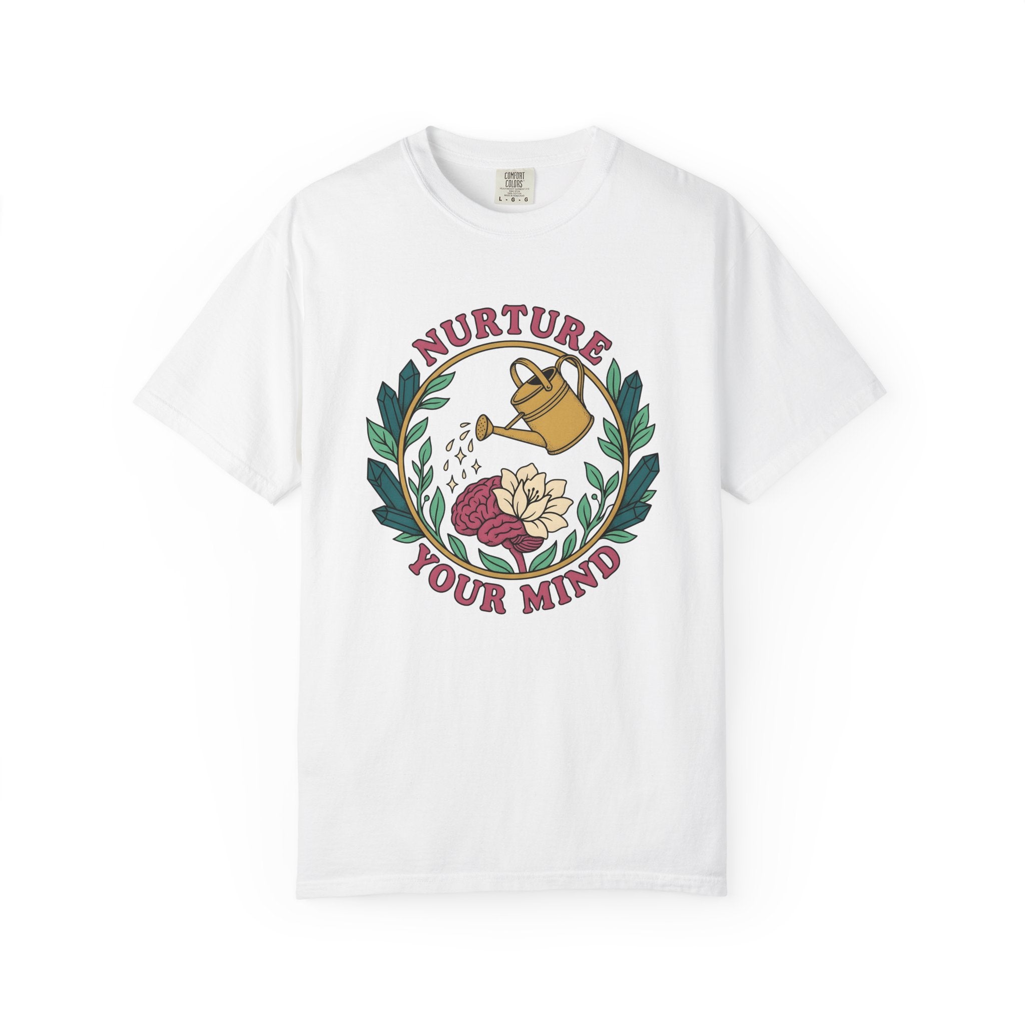 Watering Can Mind Bloom Shirt Boho Chic Wellness Gift Women Hippie Tee Watering Can T-Shirt Boho Enthusiast Psychedelic Tshirt Self Care